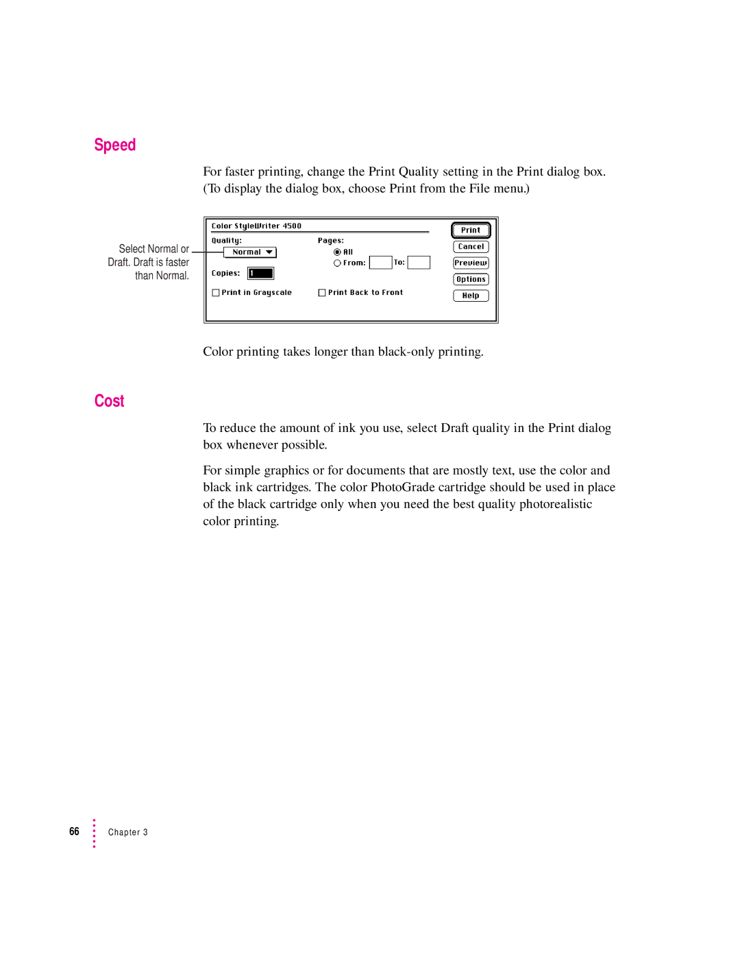 Apple 4500 important safety instructions Speed, Cost 