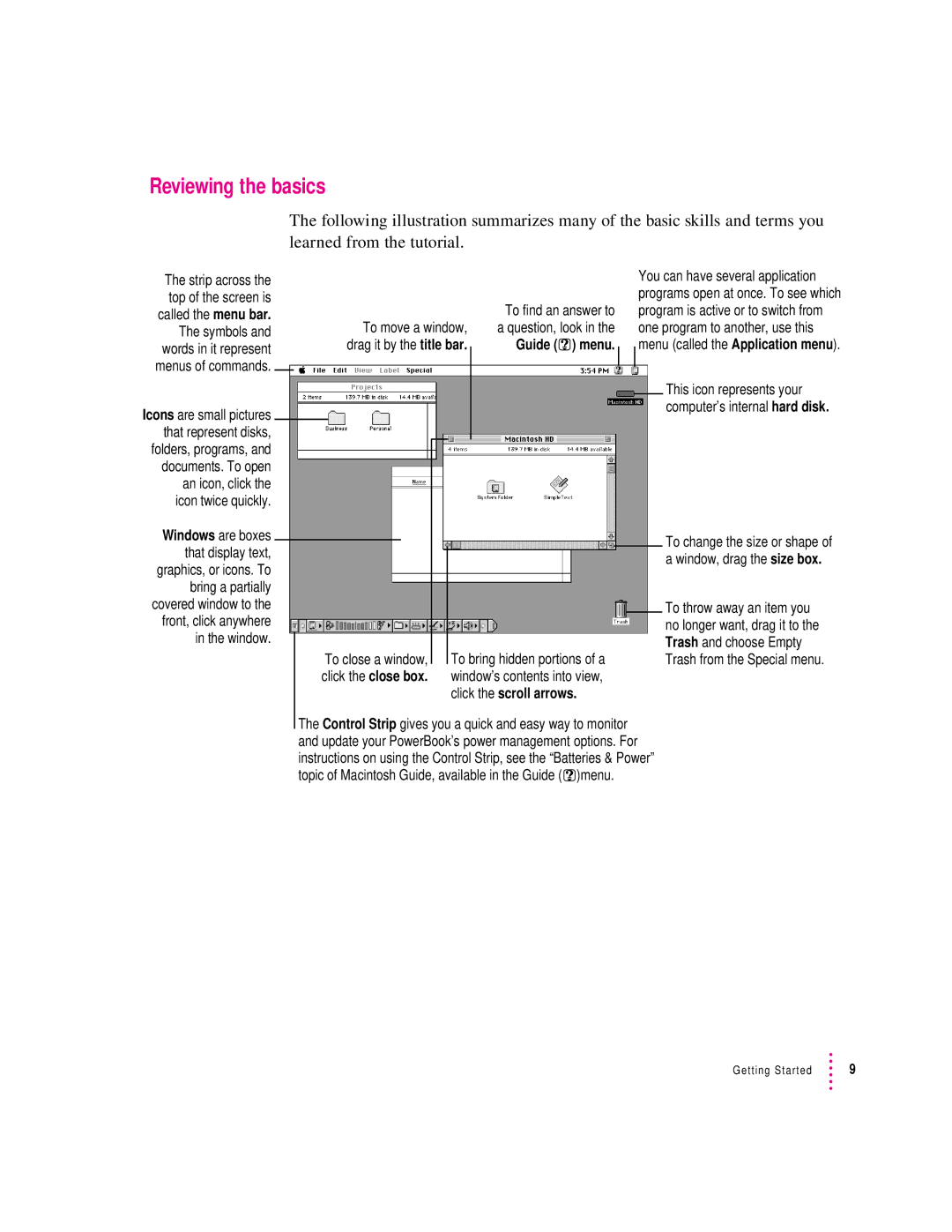 Apple 500 Series manual Reviewing the basics, Learned from the tutorial 