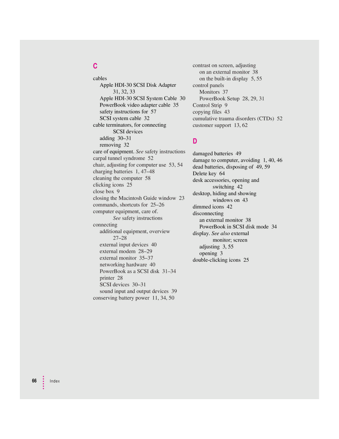 Apple 500 Series manual Index 