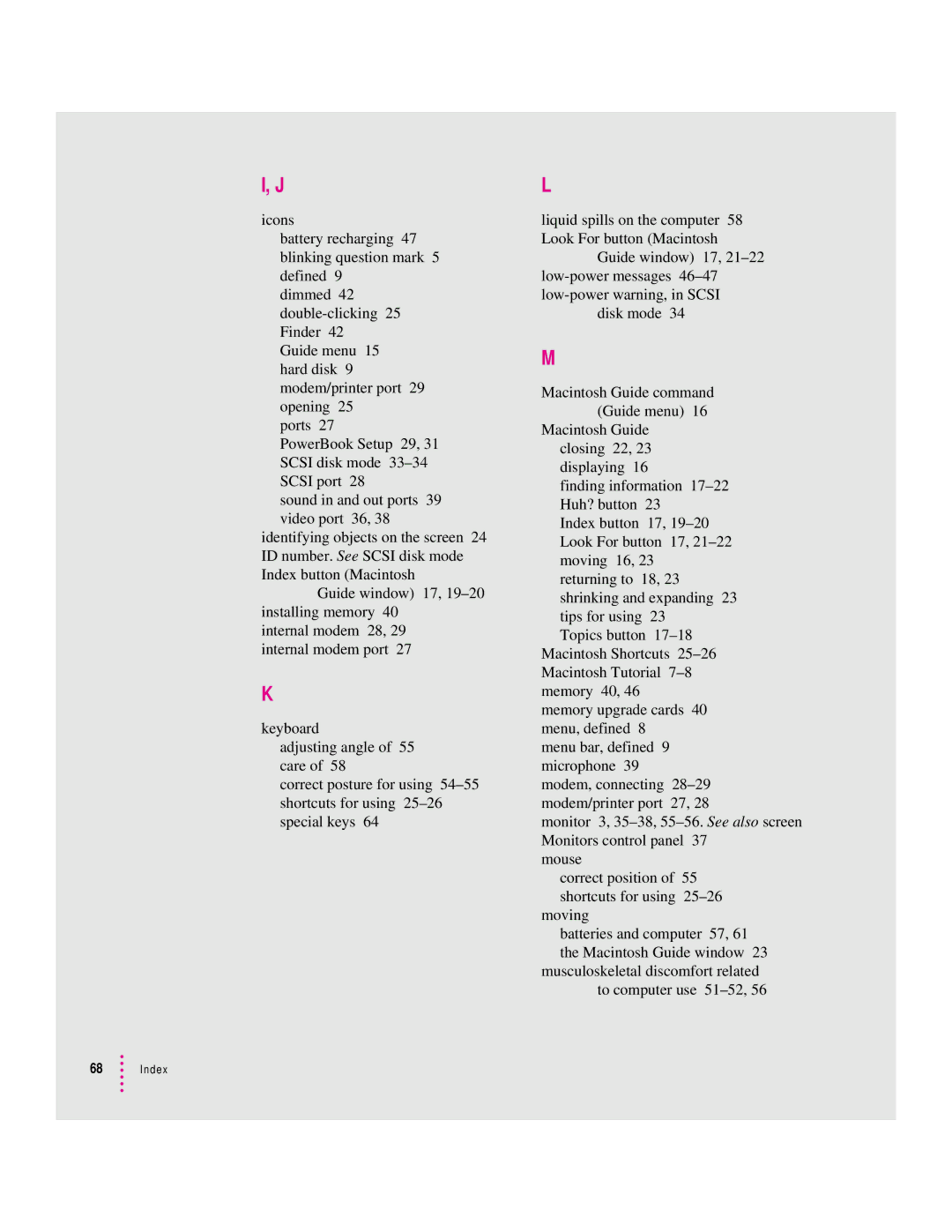 Apple 500 Series manual Index 