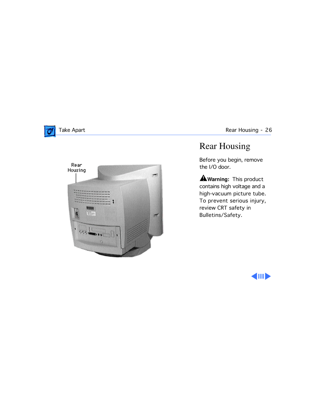 Apple 5260, 5280 manual Rear Housing 