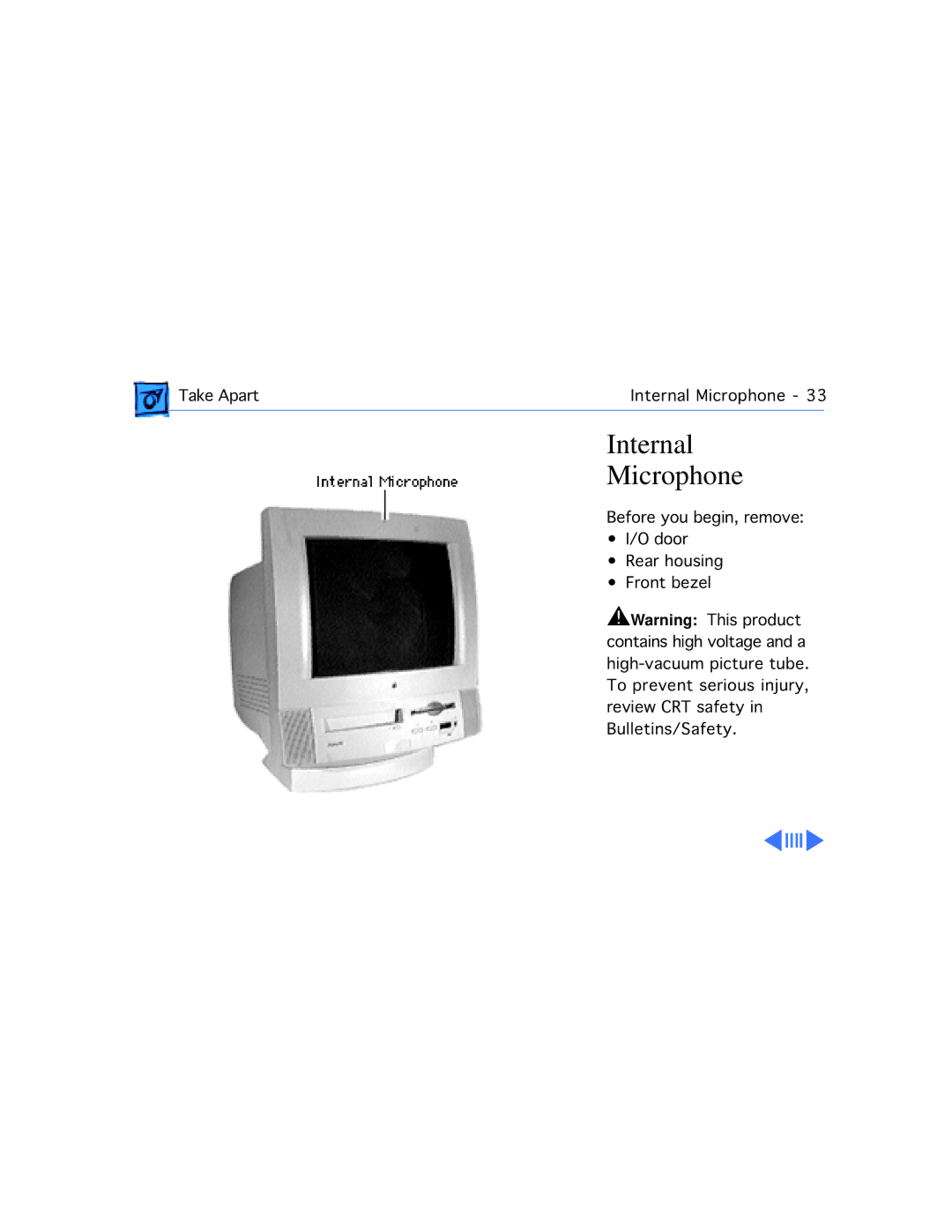 Apple 5280, 5260 manual Internal Microphone 