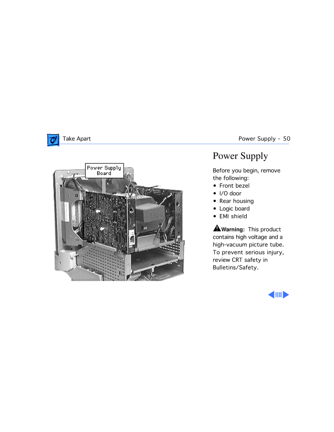 Apple 5260, 5280 manual Power Supply 