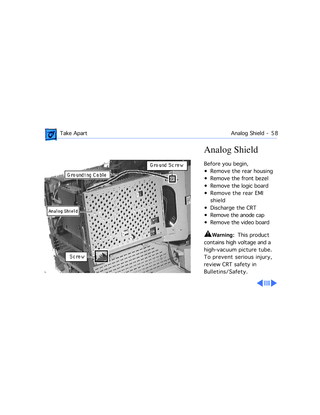 Apple 5260, 5280 manual Analog Shield 