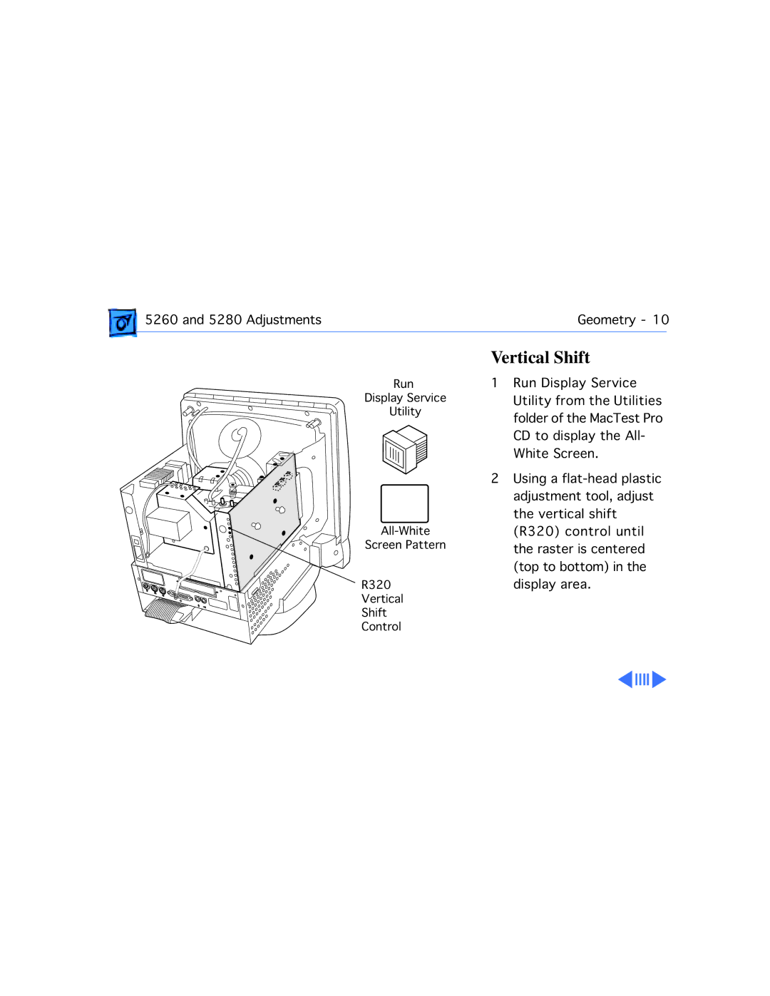 Apple 5280, 5260 manual Vertical Shift 