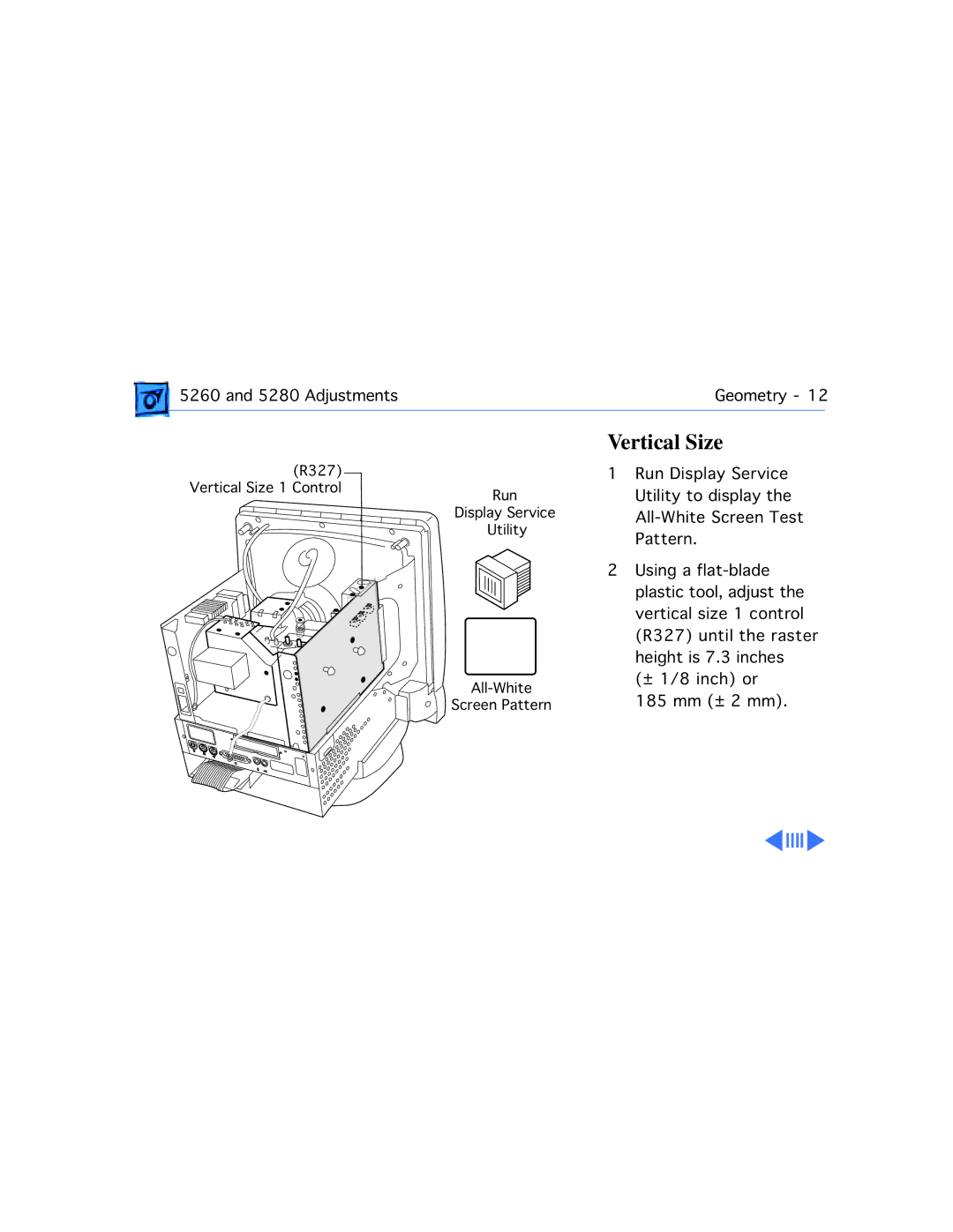 Apple 5280, 5260 manual Vertical Size 