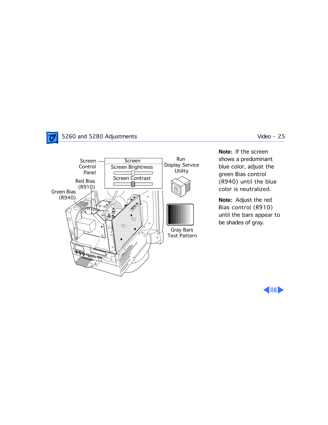 Apple 5260, 5280 manual R910 R940 Gray Bars Test Pattern 