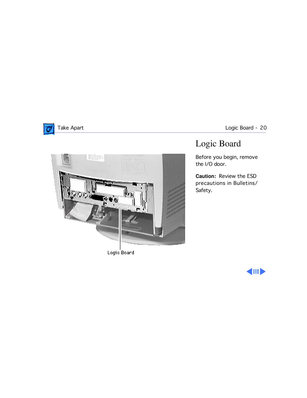 Apple 5260, 5280 manual Logic Board 