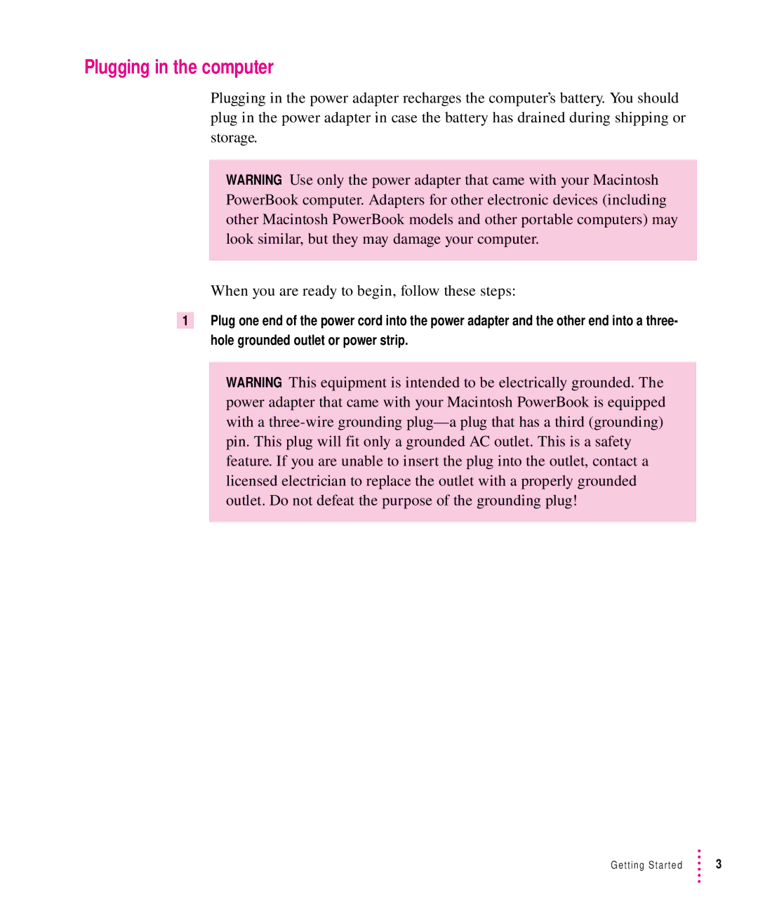 Apple 5300 Series manual Plugging in the computer 