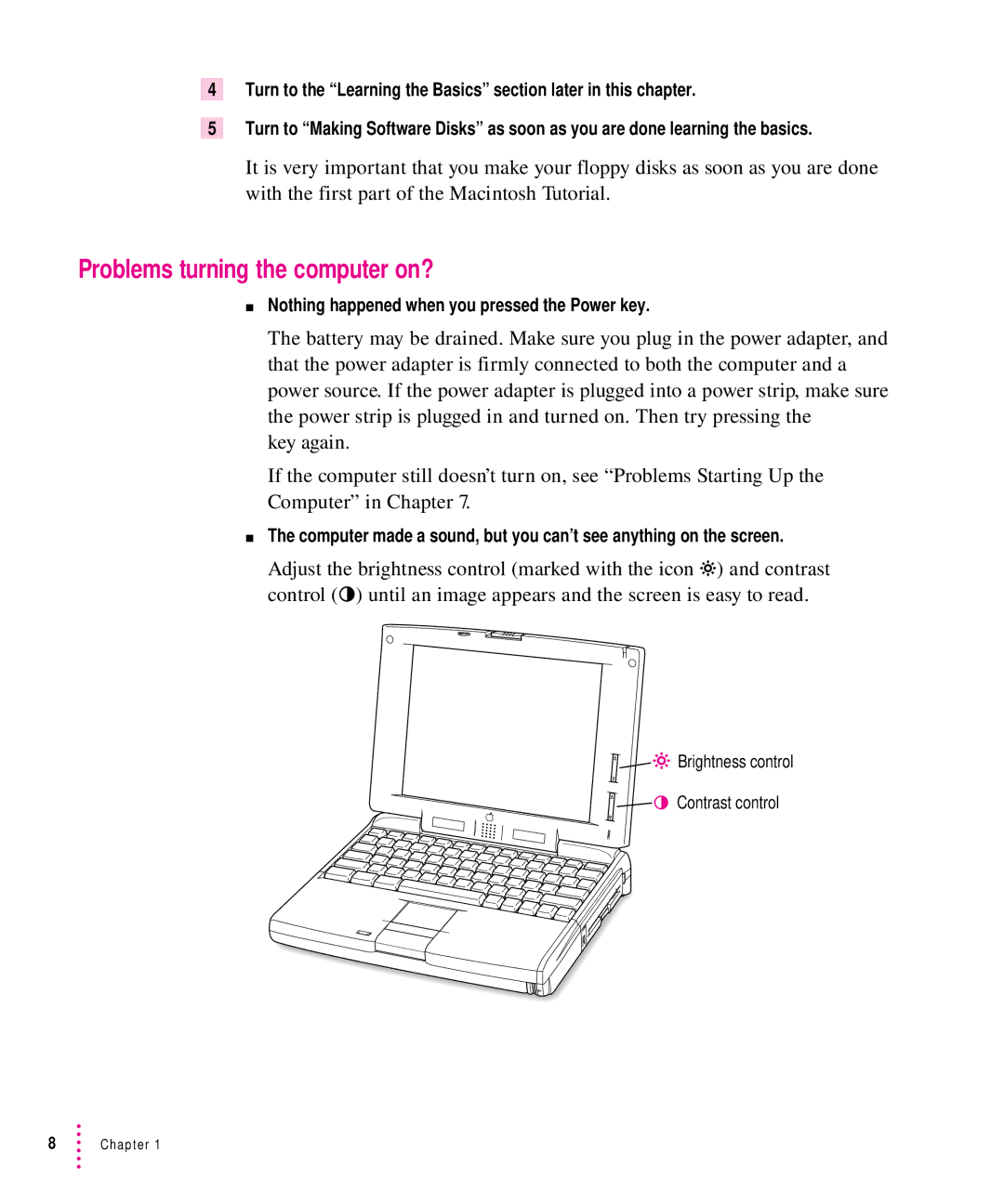 Apple 5300 Series manual Problems turning the computer on? 