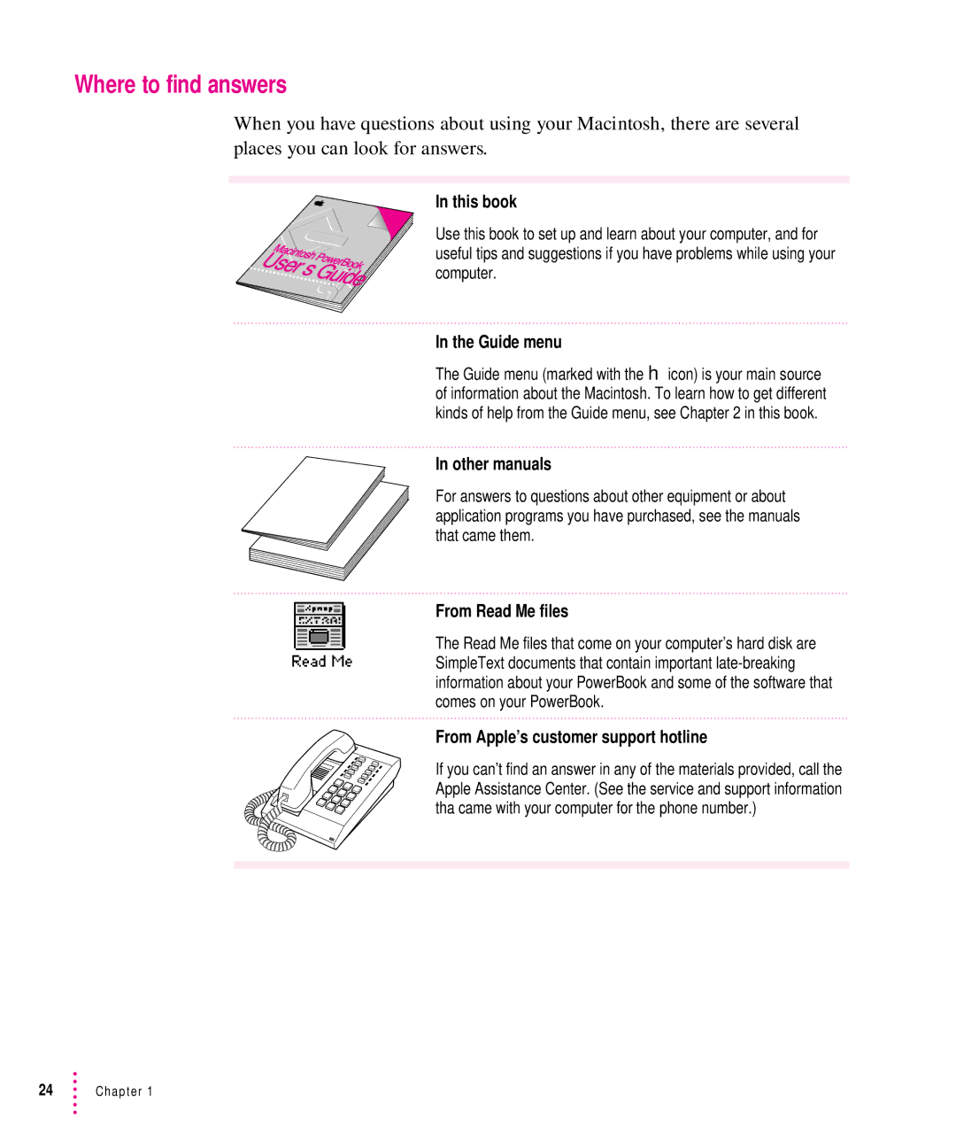 Apple 5300 Series manual Where to find answers, User’sGuide 