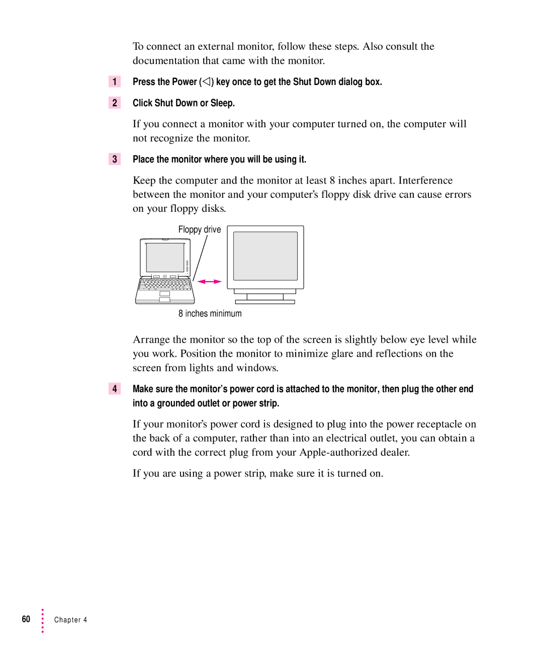 Apple 5300 Series manual Place the monitor where you will be using it 