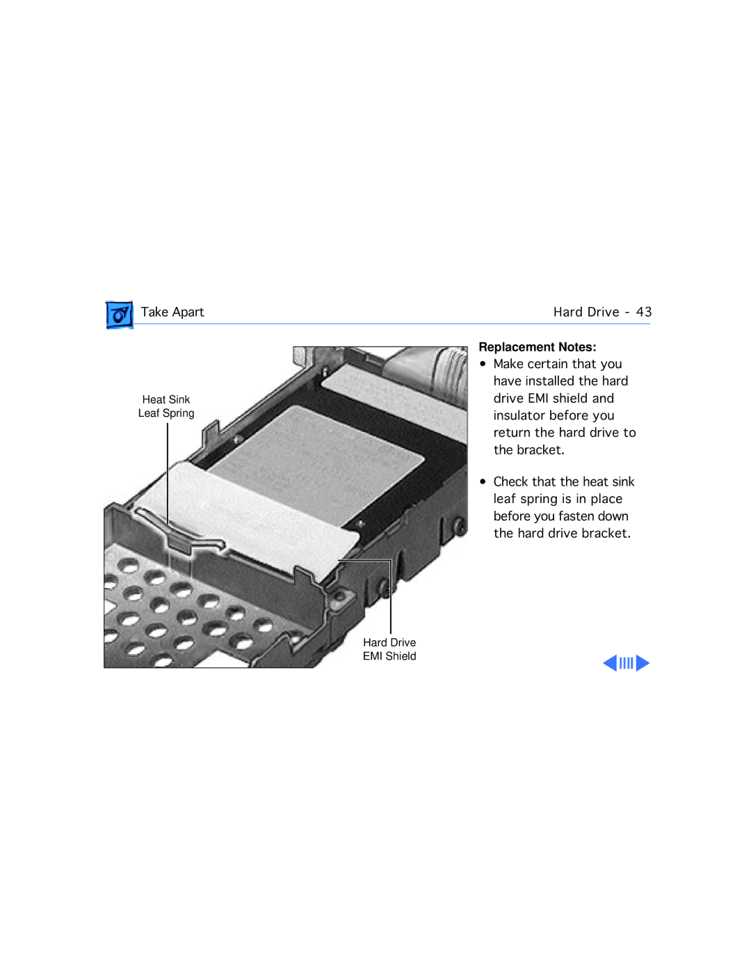 Apple 5300C/100, 5300CE/117, 5300/100, 5300CS/100, 190CS/66 manual Heat Sink Leaf Spring 