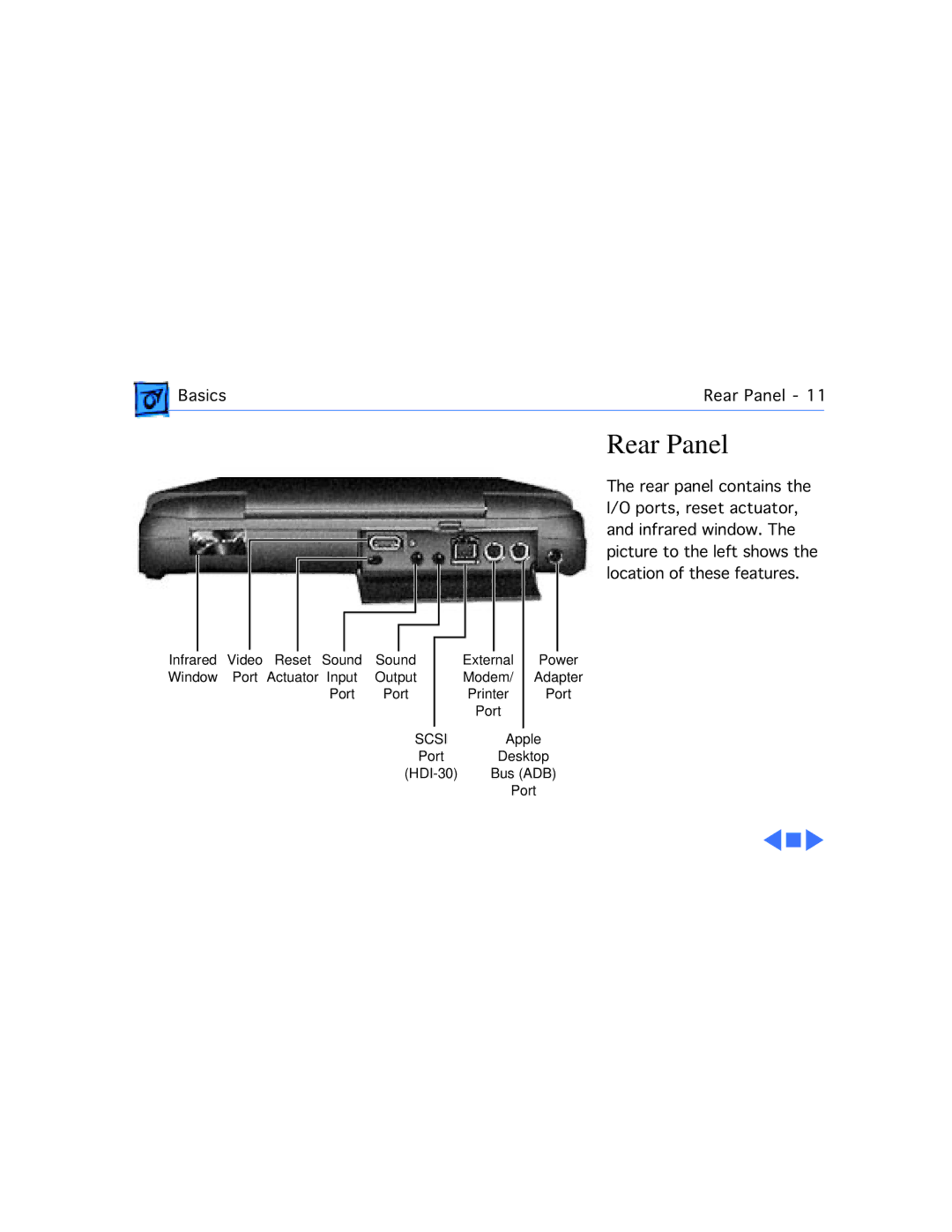 Apple 5300CS/100, 5300C/100, 5300CE/117, 5300/100, 190CS/66 manual Rear Panel 