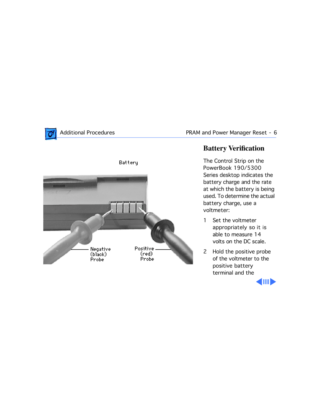 Apple 190CS/66, 5300C/100, 5300CE/117, 5300/100, 5300CS/100 manual Battery Veriﬁcation 