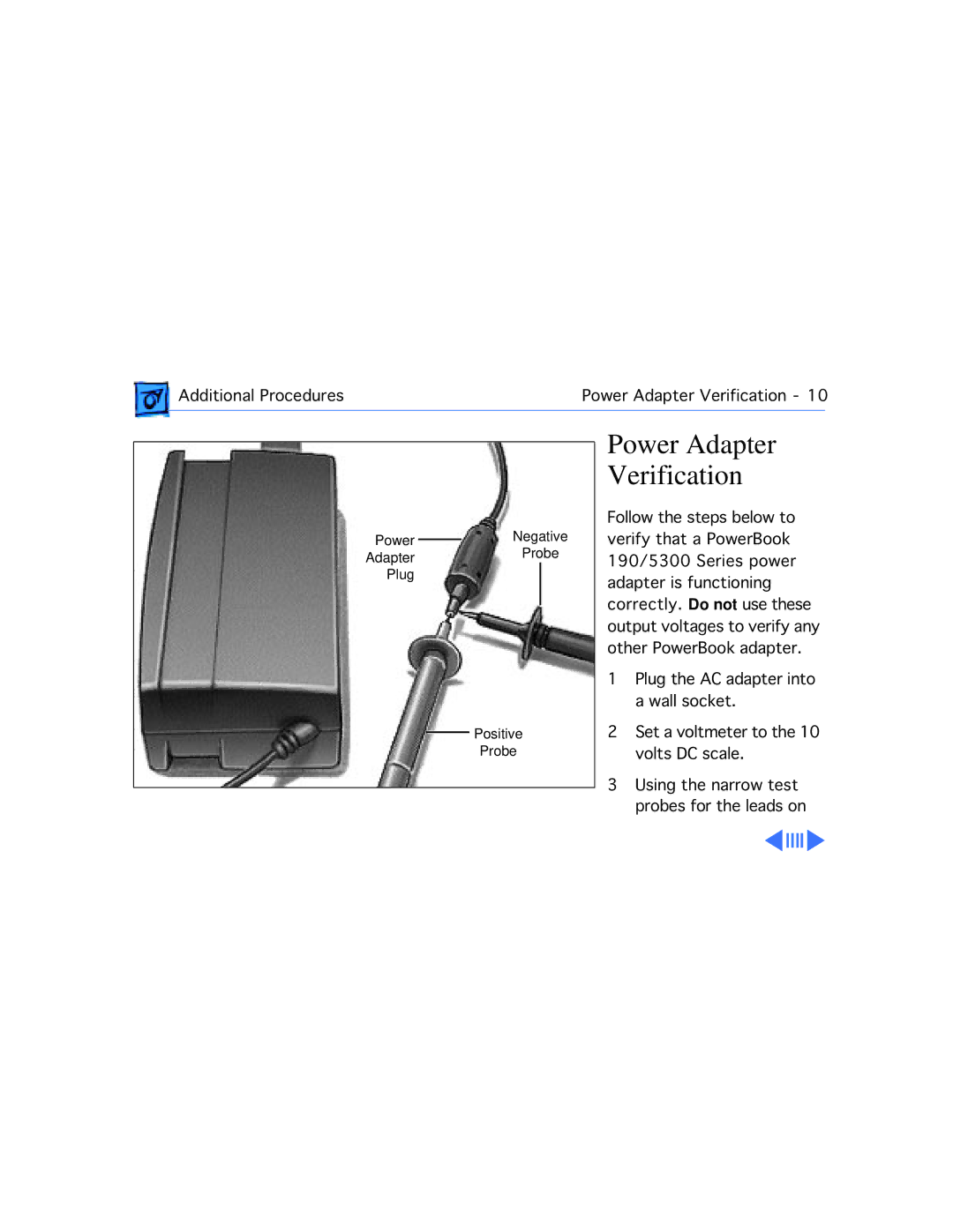 Apple 5300CS/100, 5300C/100, 5300CE/117, 5300/100, 190CS/66 manual Power Adapter Verification 