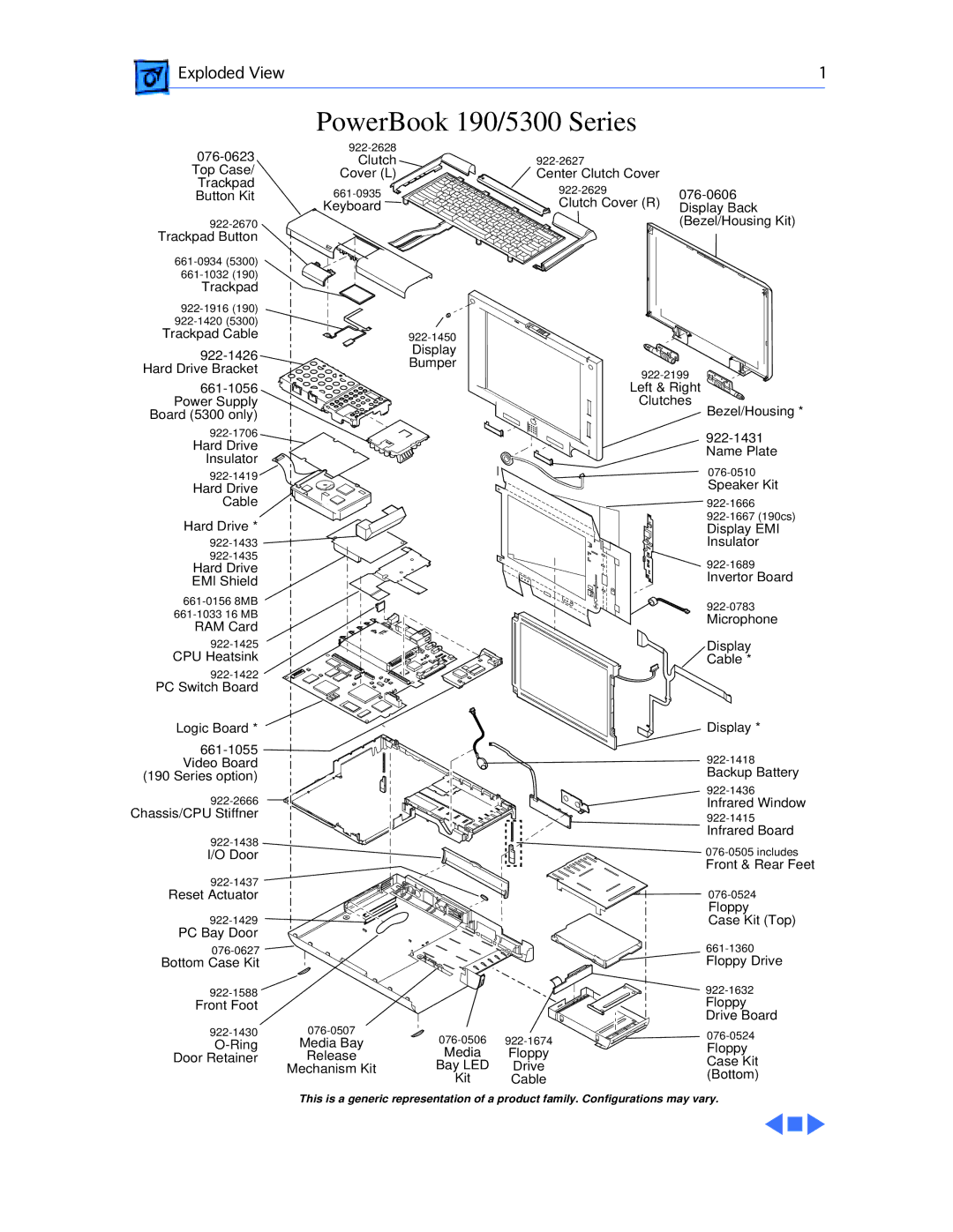 Apple 5300CE/117, 5300C/100, 5300/100, 5300CS/100, 190CS/66 manual PowerBook 190/5300 Series 