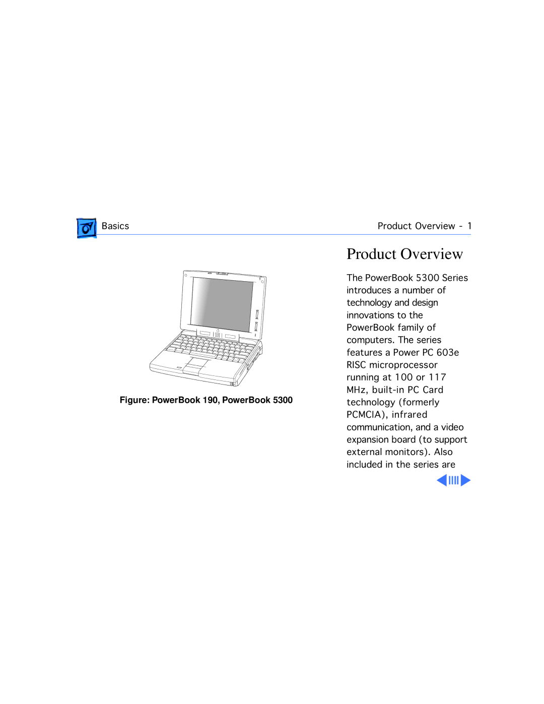 Apple 5300CS/100, 5300C/100, 5300CE/117, 5300/100, 190CS/66 manual Product Overview, Figure PowerBook 190, PowerBook 