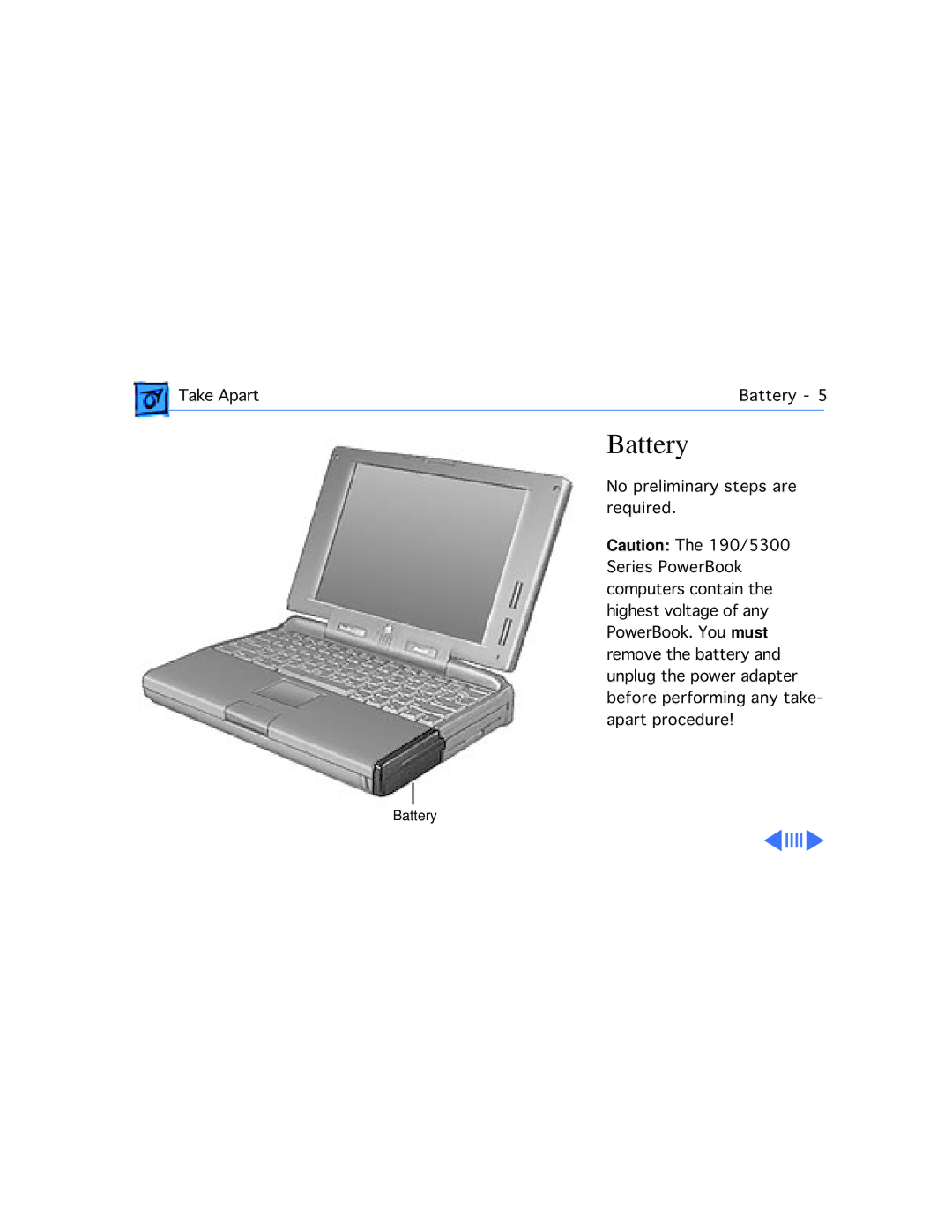 Apple 5300/100, 5300C/100, 5300CE/117, 5300CS/100, 190CS/66 manual Battery 