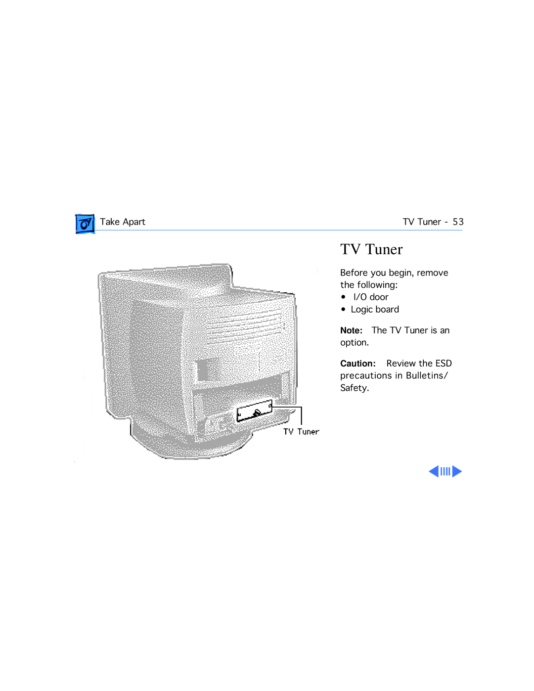 Apple 5215CD, 5300CD, 5200CD, 5200/75 LC, 5300/100 LC, 5320CD manual TV Tuner 