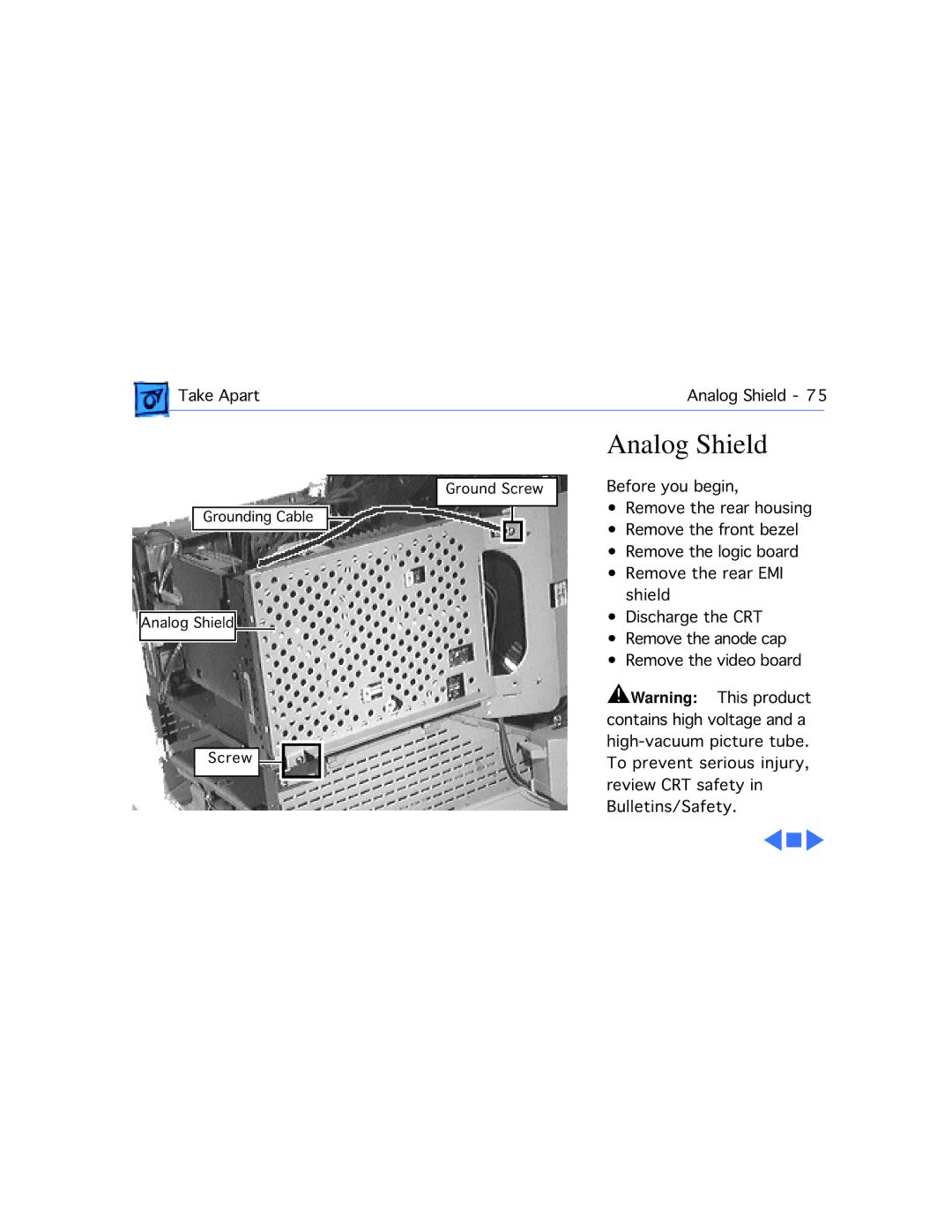 Apple 5200/75 LC, 5300CD, 5200CD, 5300/100 LC, 5215CD, 5320CD manual Analog Shield 