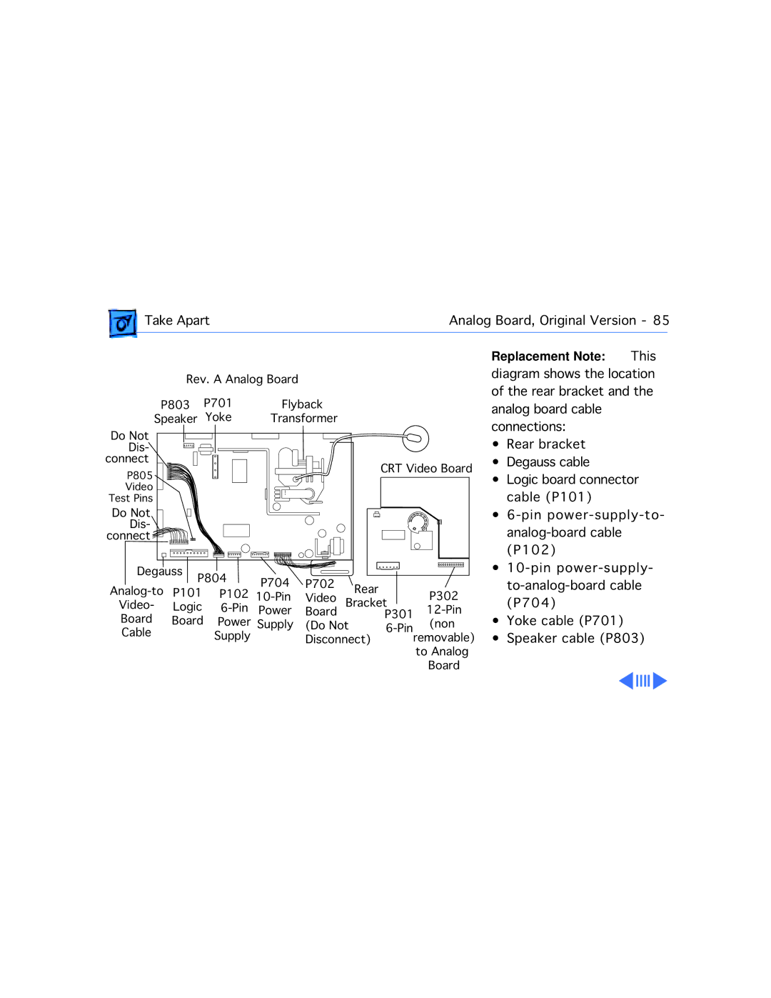 Apple 5300CD, 5200CD, 5200/75 LC, 5300/100 LC, 5215CD, 5320CD manual Take Apart Analog Board, Original Version 