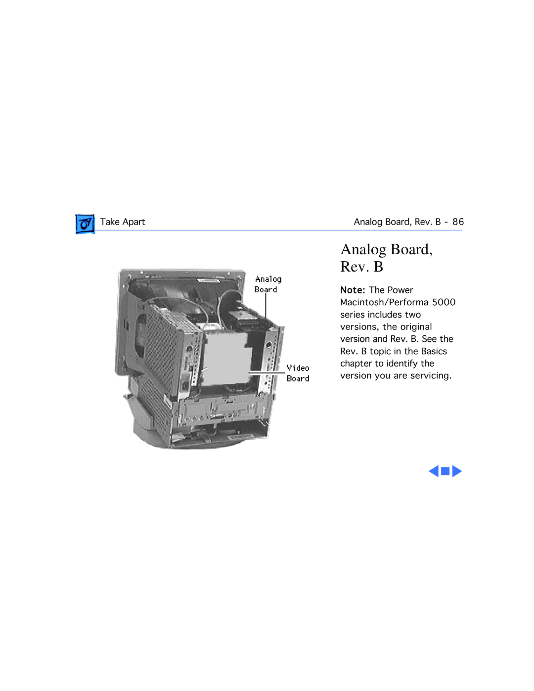 Apple 5200CD, 5300CD, 5200/75 LC, 5300/100 LC, 5215CD, 5320CD manual Analog Board Rev. B 