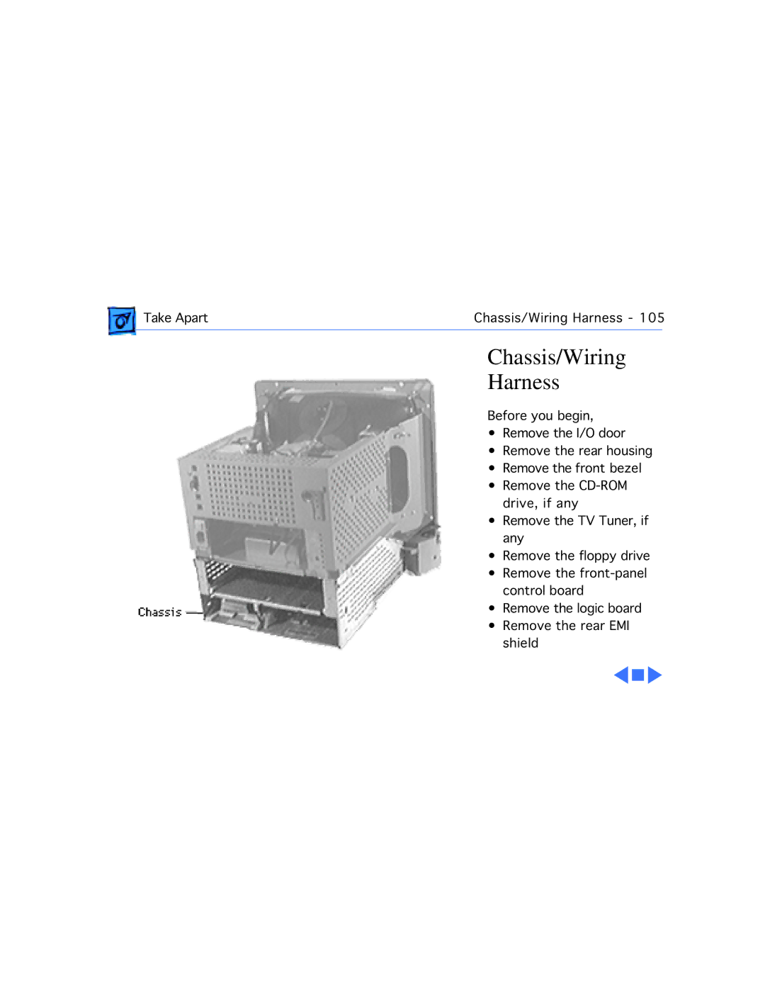 Apple 5200/75 LC, 5300CD, 5200CD, 5300/100 LC, 5215CD, 5320CD manual Chassis/Wiring Harness 