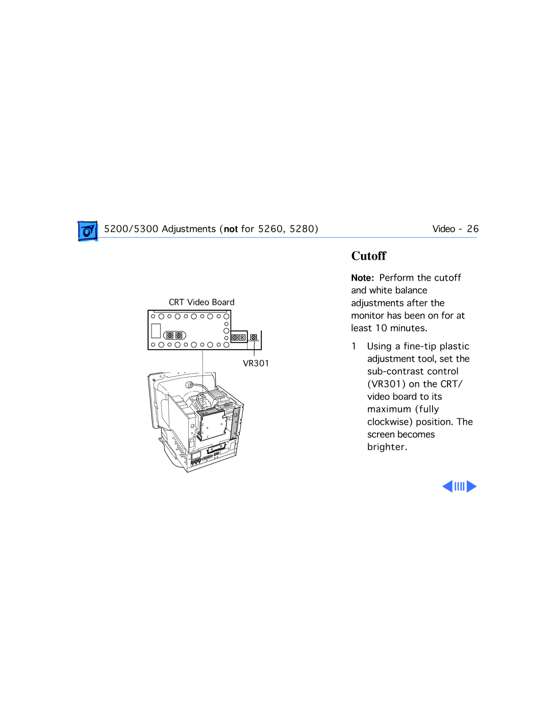 Apple 5300CD, 5200CD, 5200/75 LC, 5300/100 LC, 5215CD, 5320CD manual Cutoff 