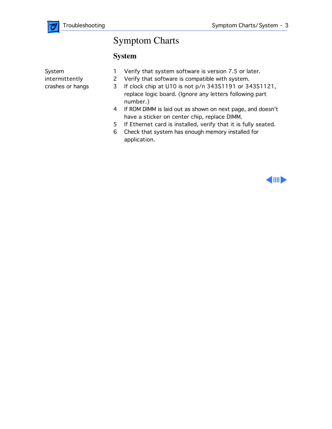 Apple 5320CD, 5300CD, 5200CD, 5200/75 LC, 5300/100 LC, 5215CD manual Symptom Charts, System 