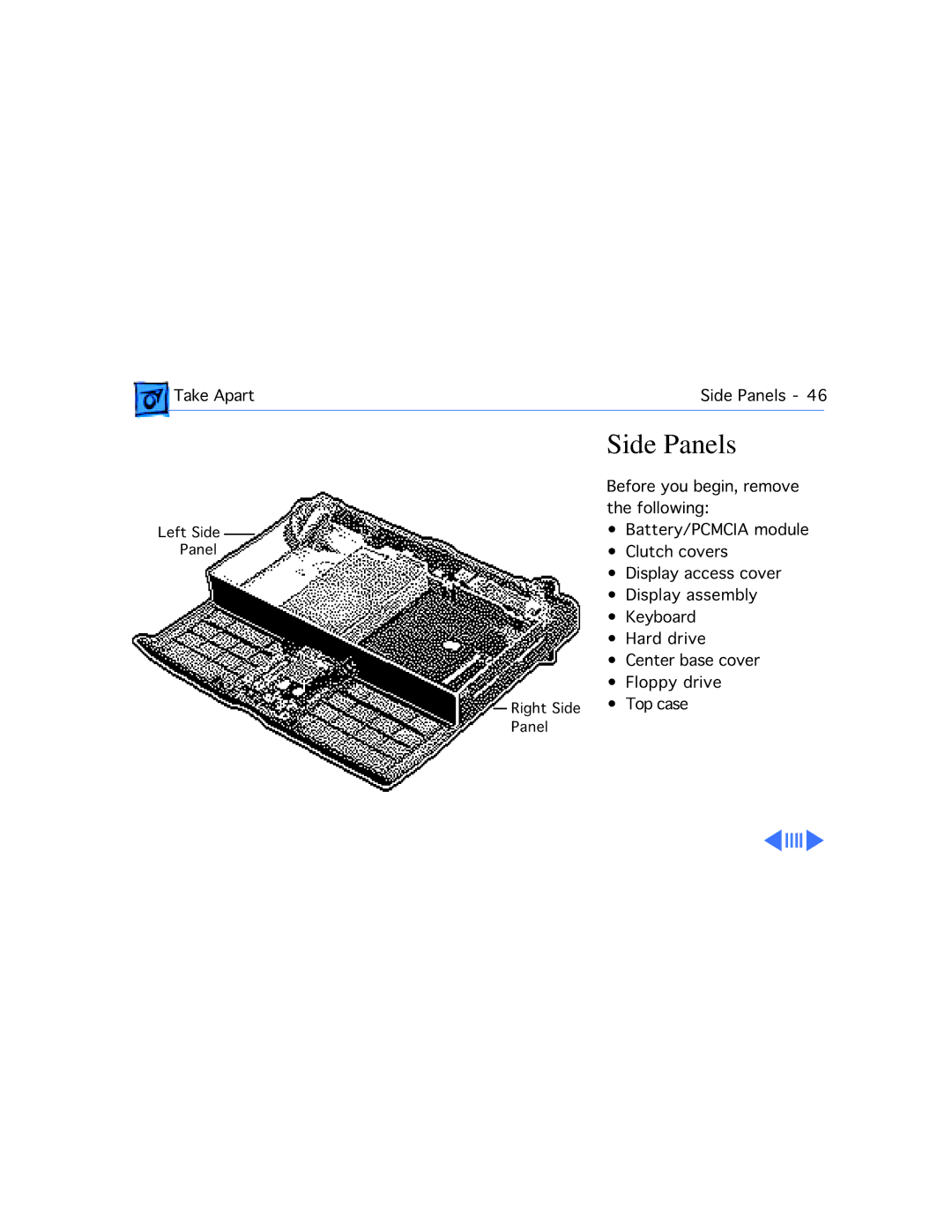 Apple 540C, 520C manual Side Panels 