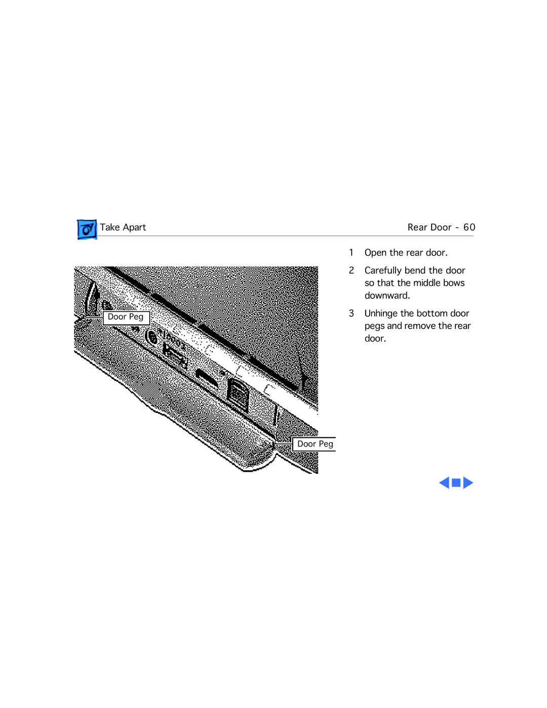 Apple 520C, 540C manual Door Peg 