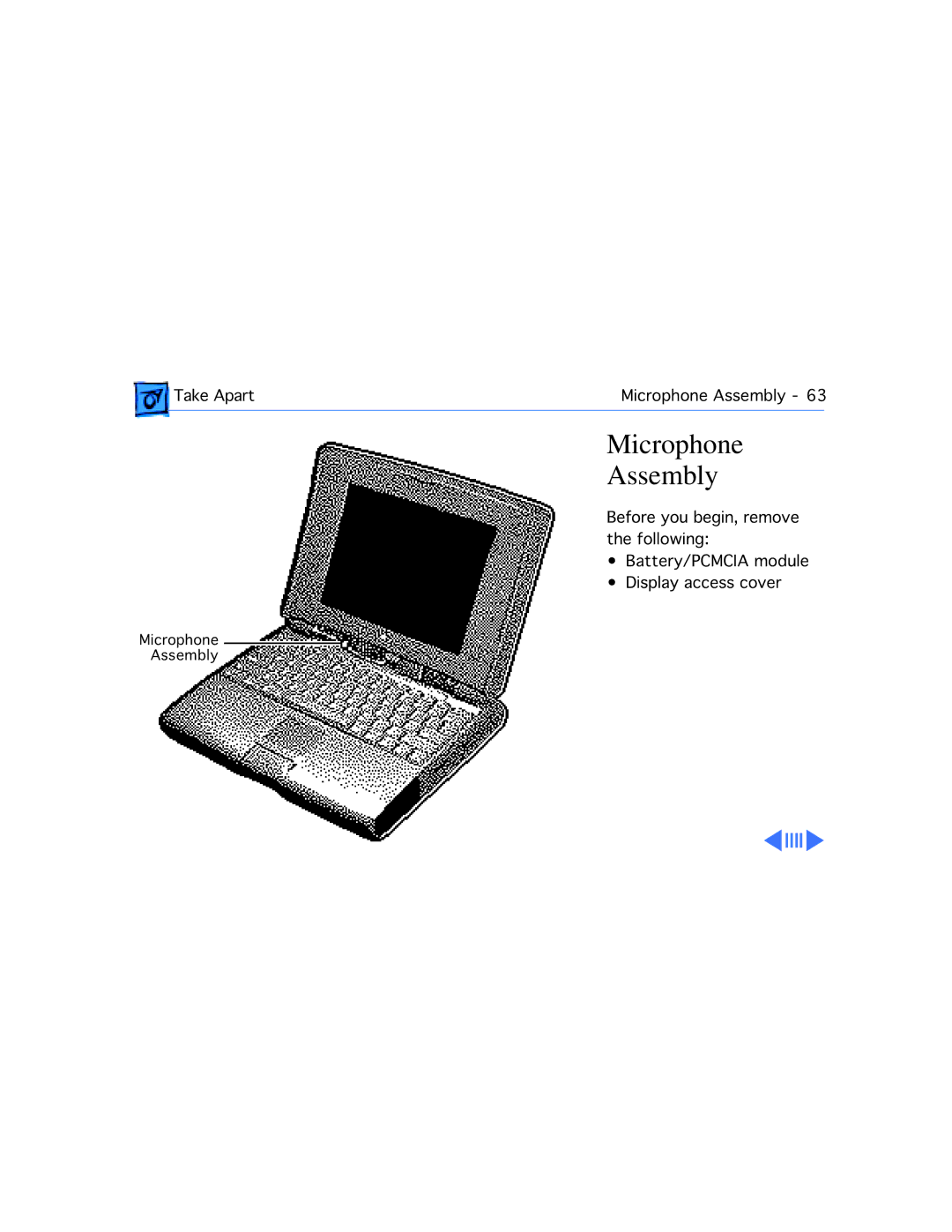 Apple 540C, 520C manual Microphone Assembly 