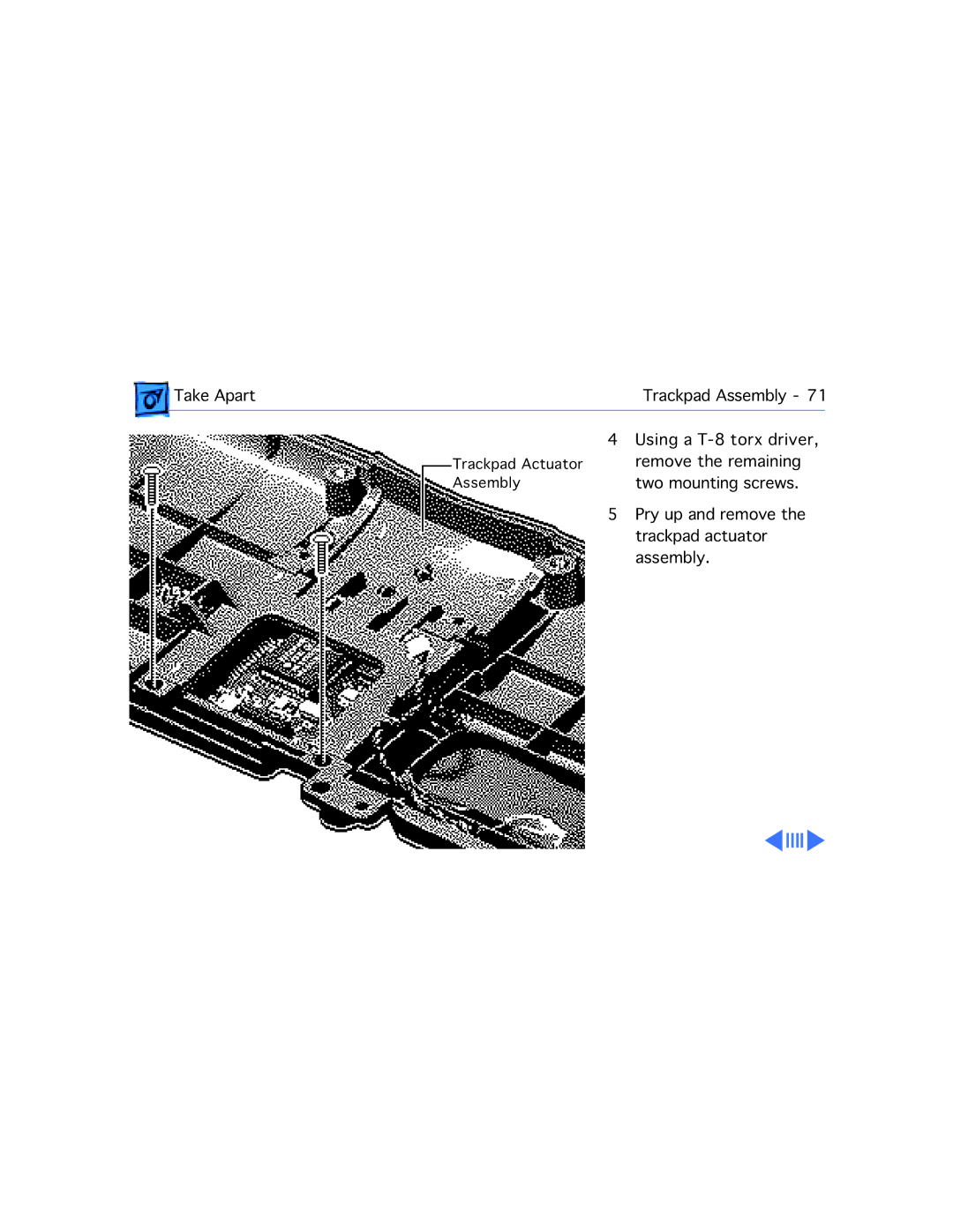 Apple 540C, 520C manual Trackpad Actuator Assembly 