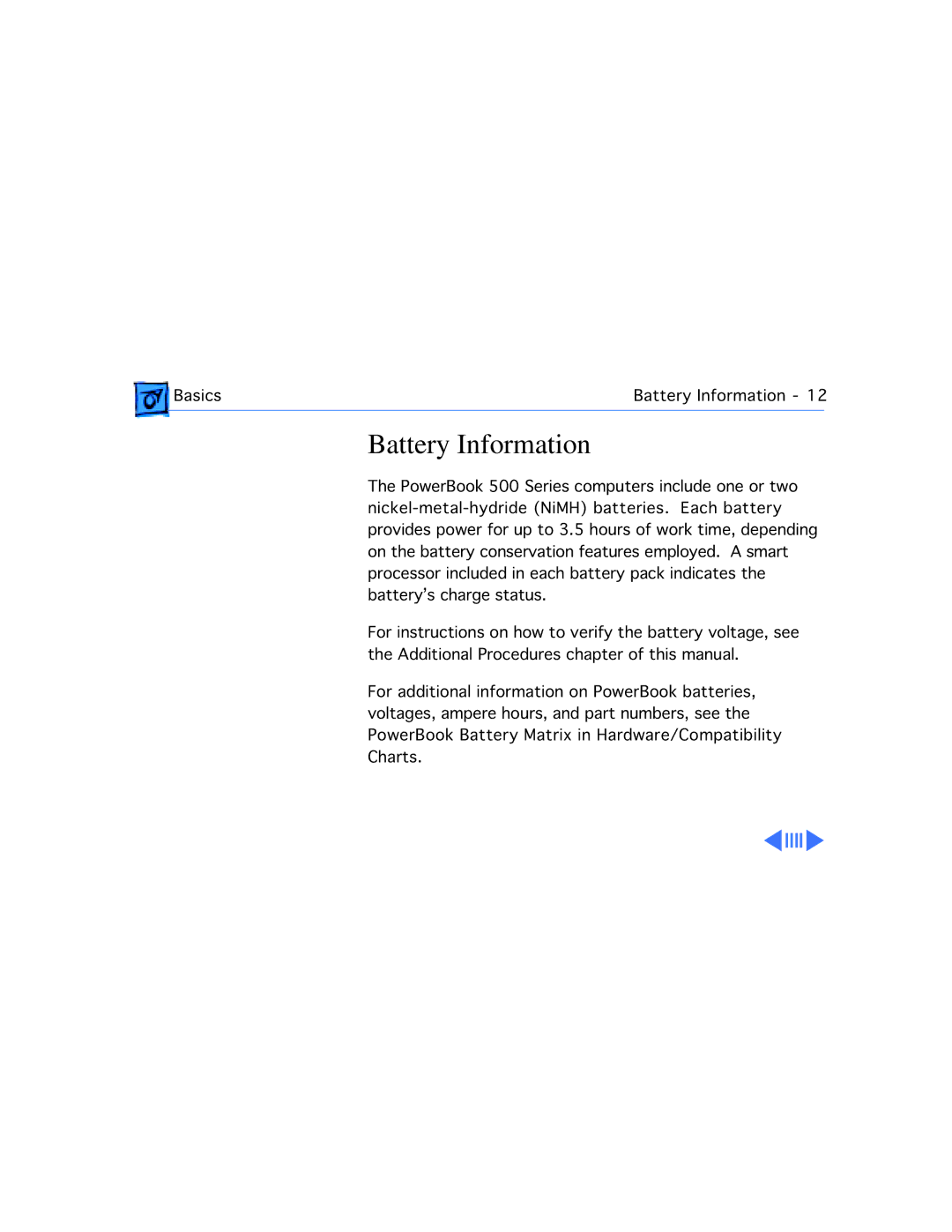 Apple 540C, 520C manual Battery Information 