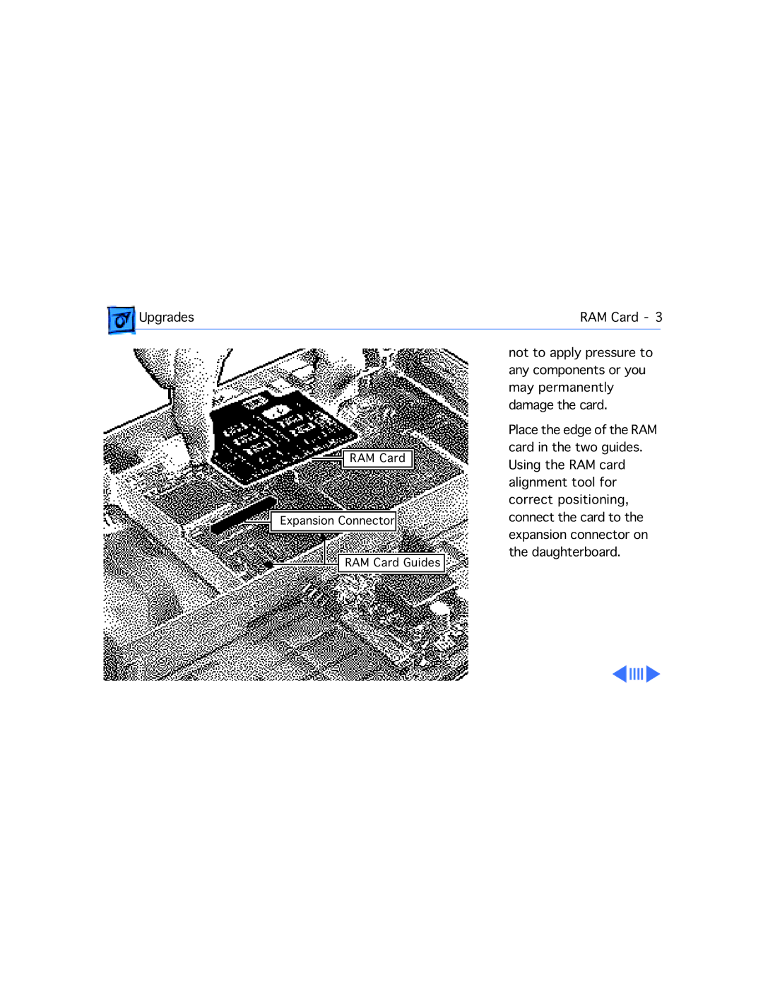Apple 540C, 520C manual Upgrades RAM Card 