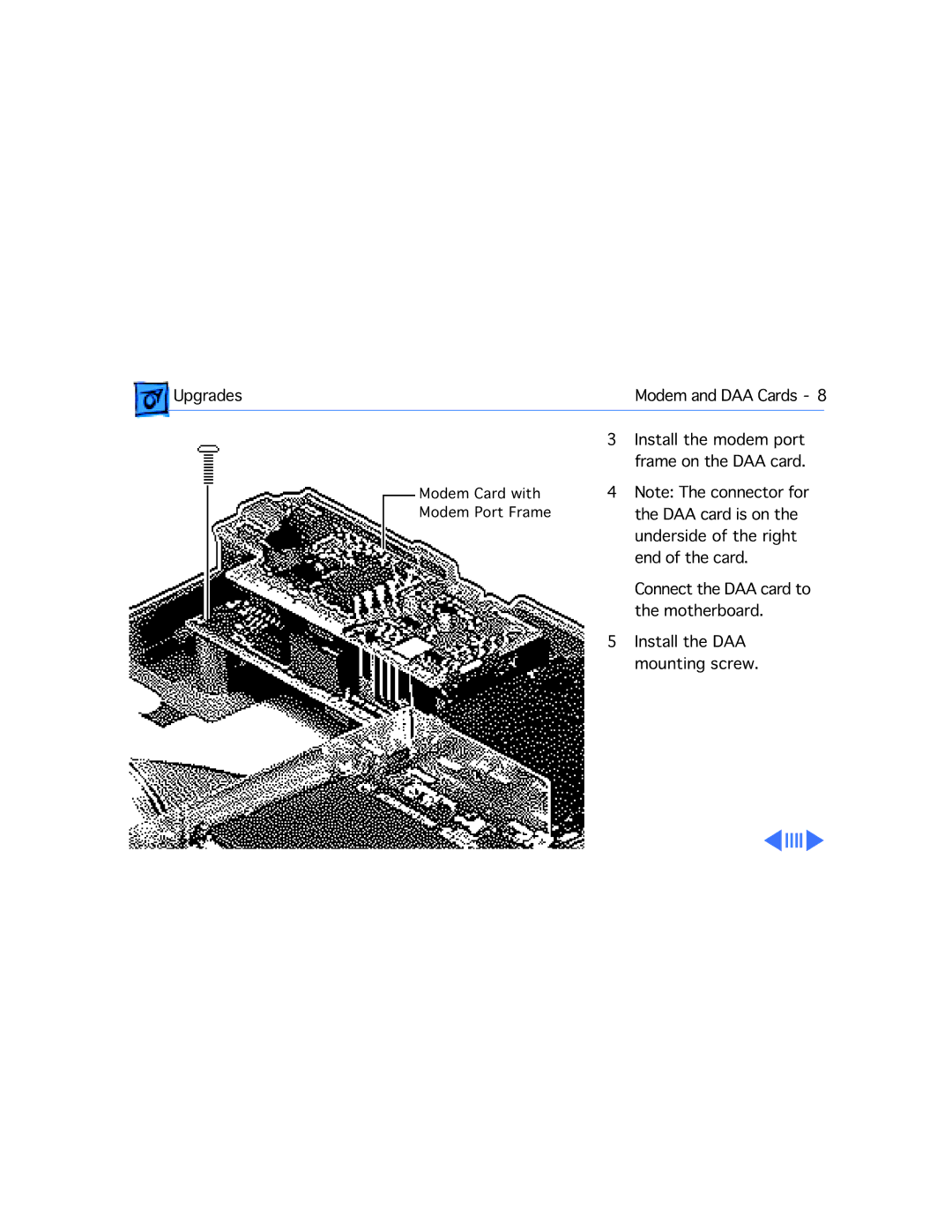 Apple 540C, 520C manual Modem Card with Modem Port Frame 