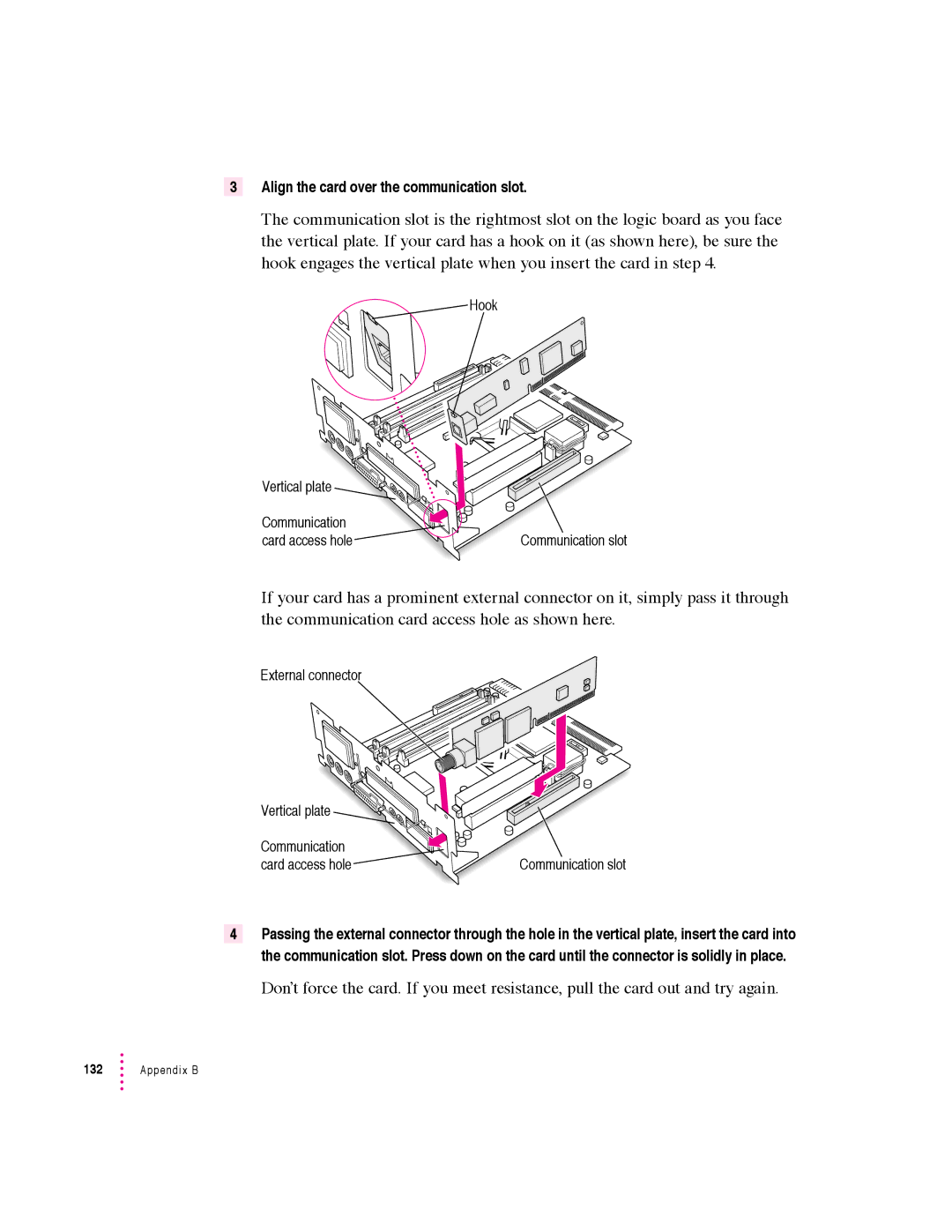 Apple 5400 Series manual Align the card over the communication slot 