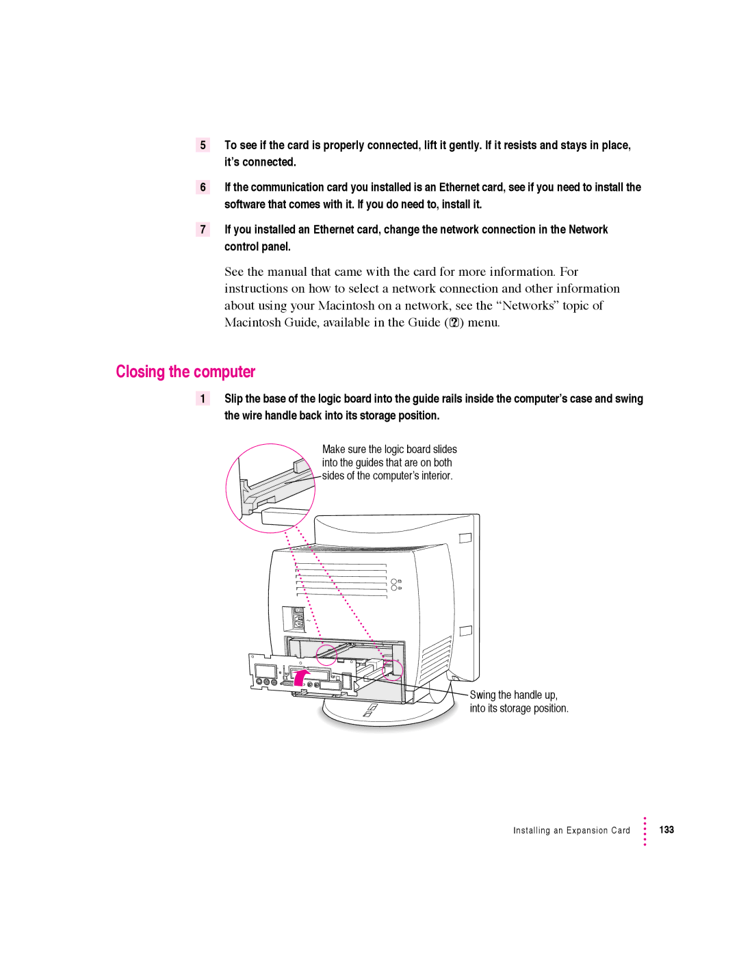 Apple 5400 Series manual Closing the computer 