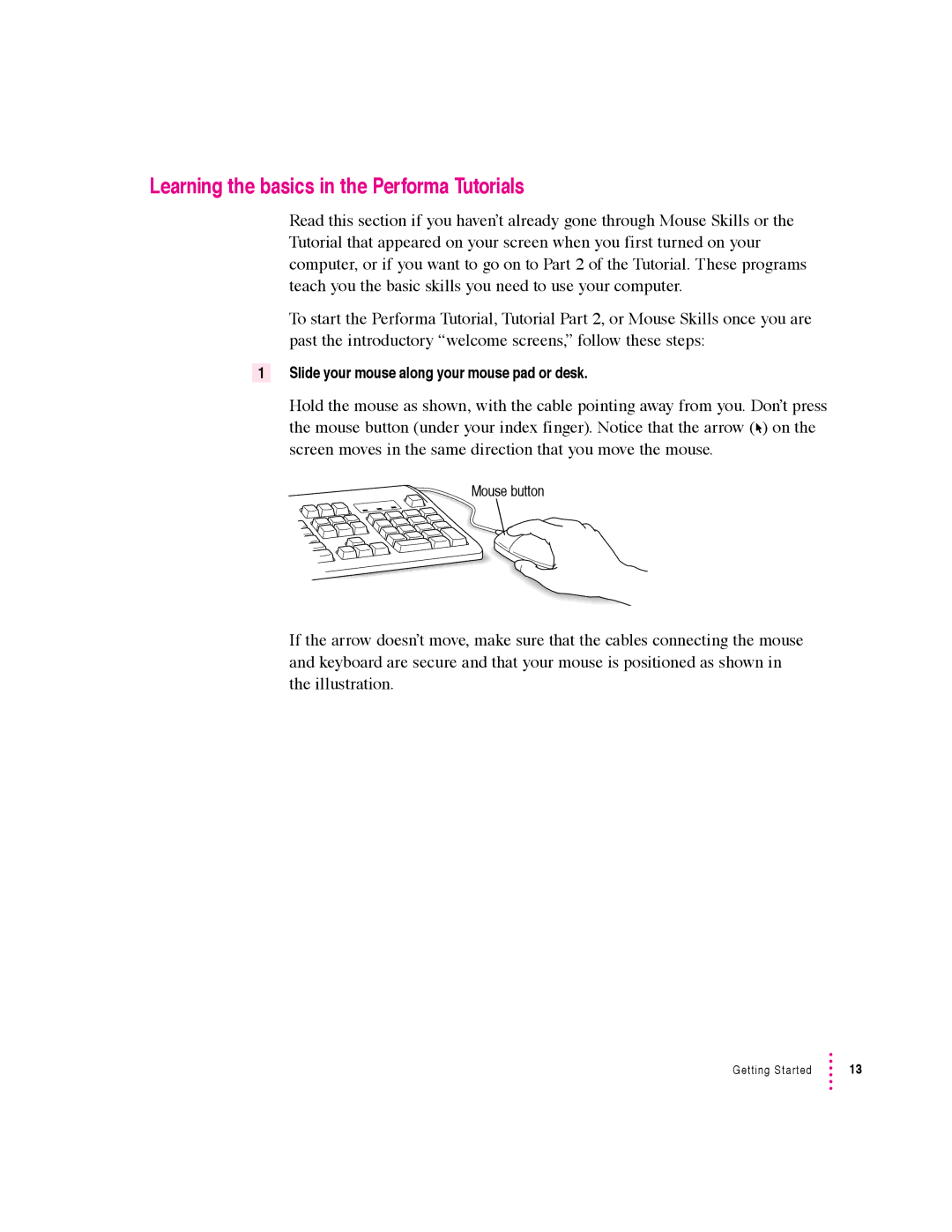 Apple 5400 Series manual Learning the basics in the Performa Tutorials 