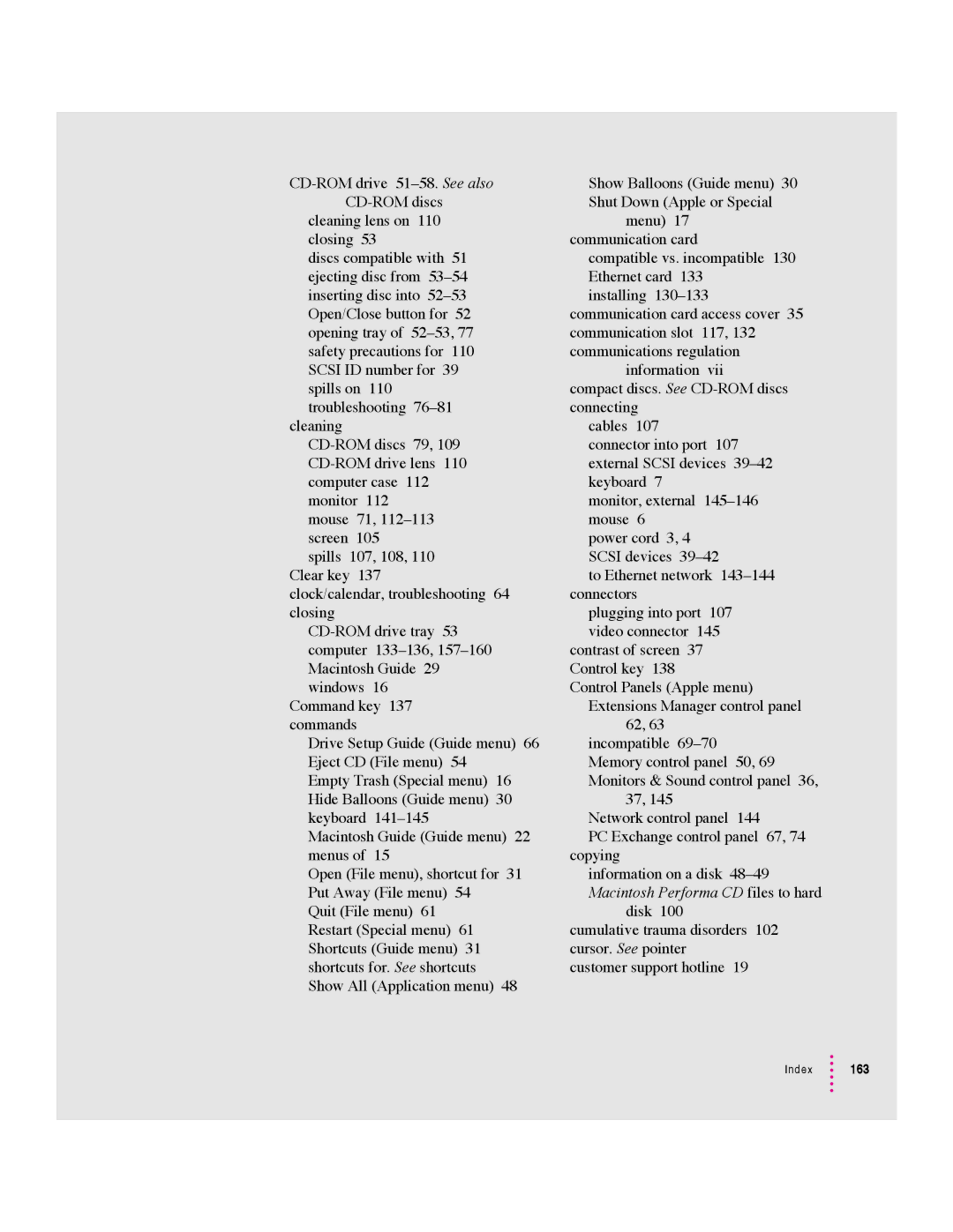 Apple 5400 Series manual Index 