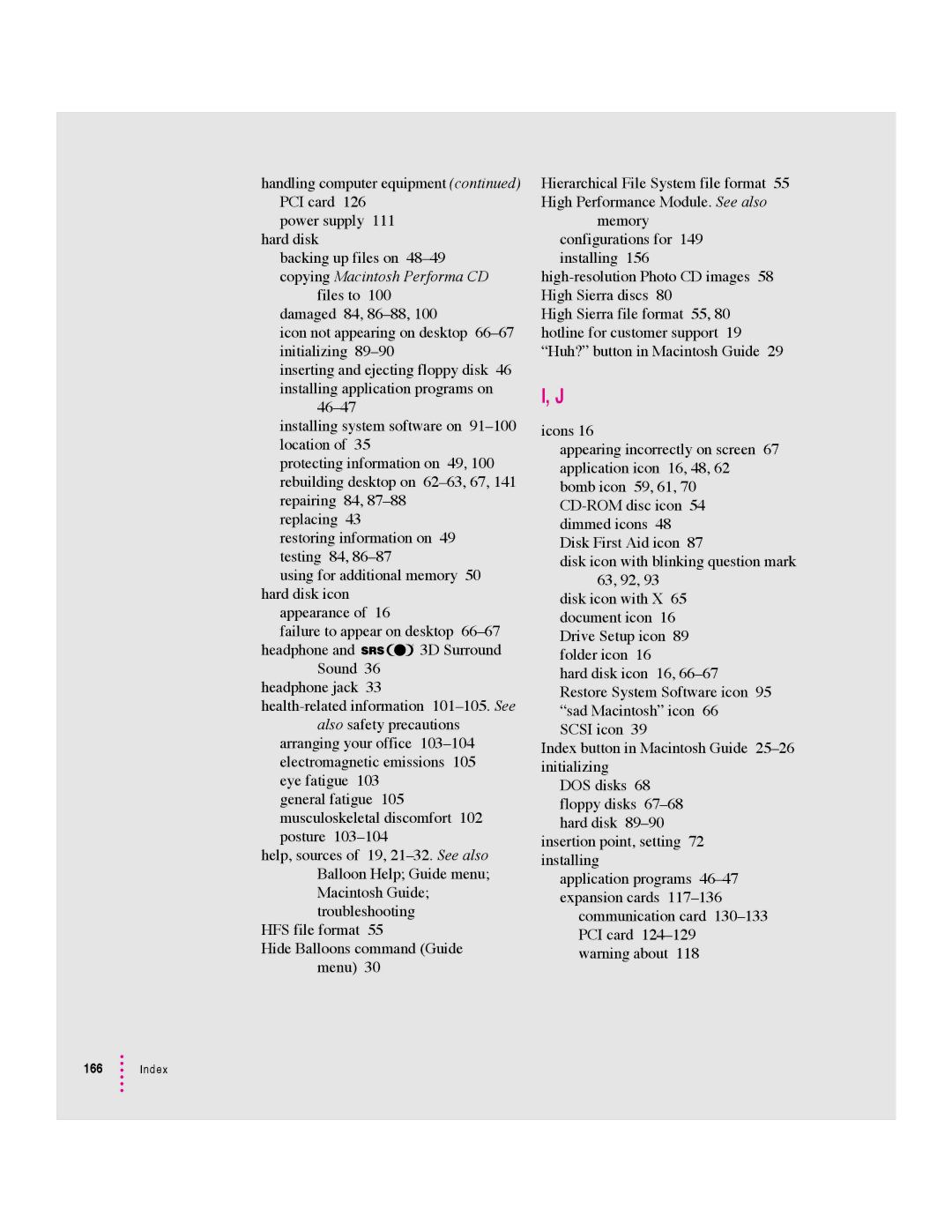 Apple 5400 Series manual Index 