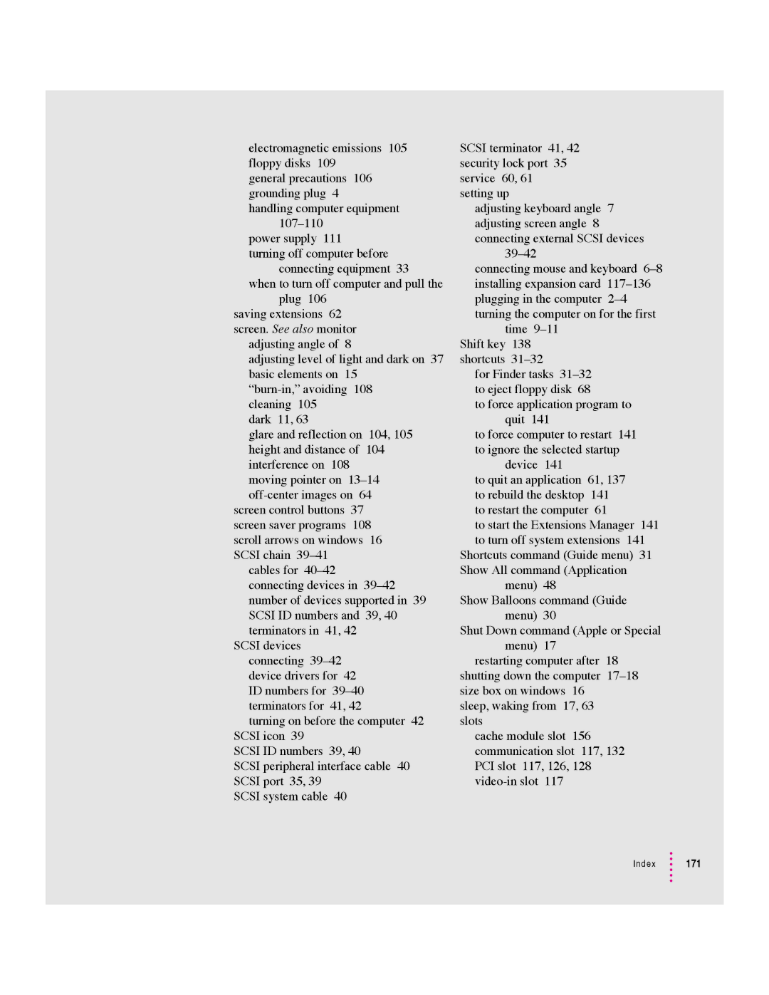 Apple 5400 Series manual Index 