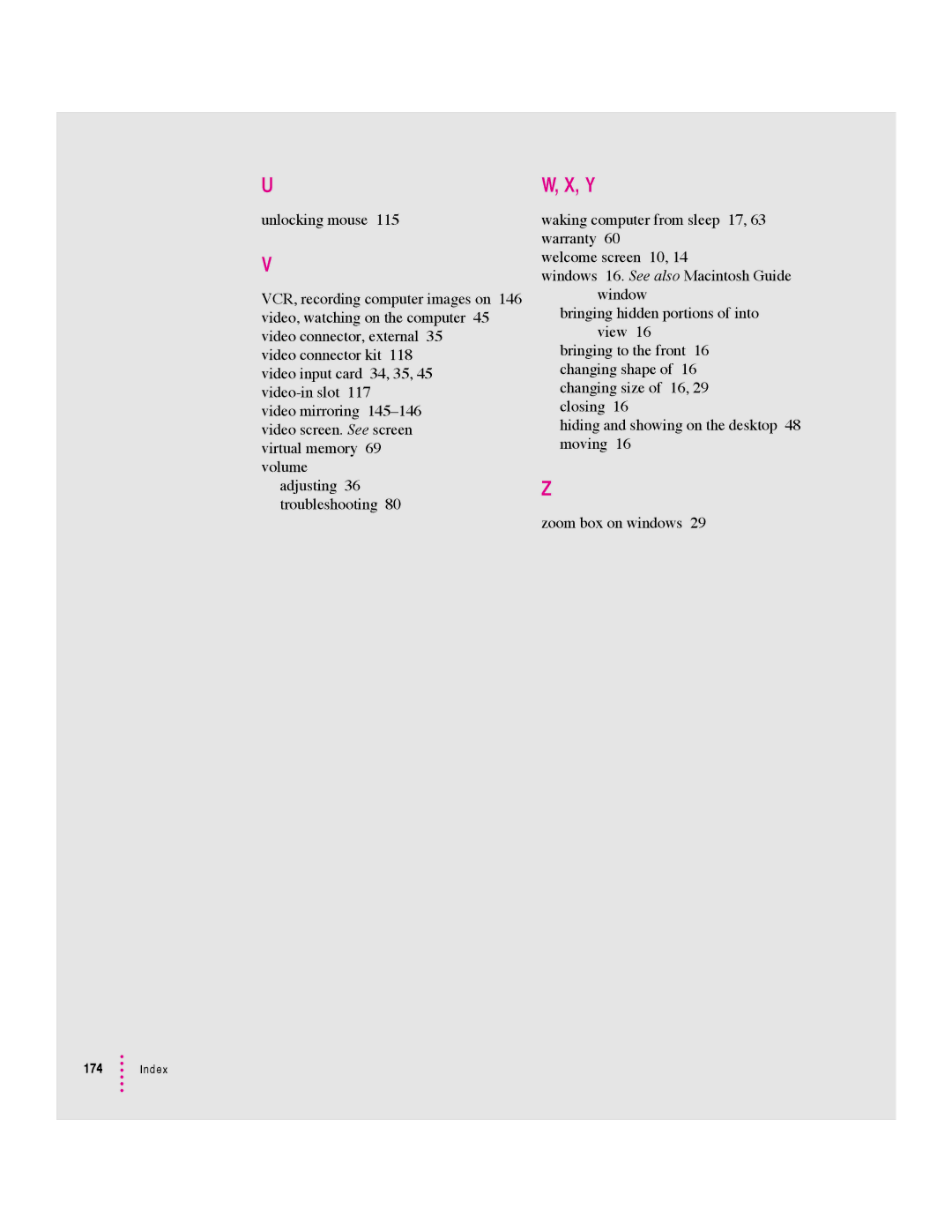 Apple 5400 Series manual Index 