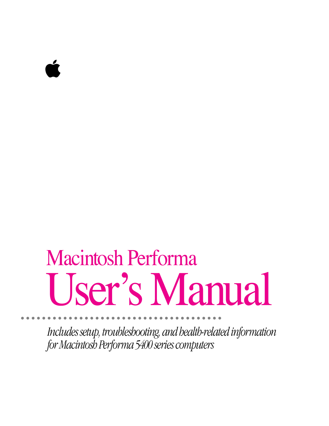 Apple 5400 Series manual User’s Manual 