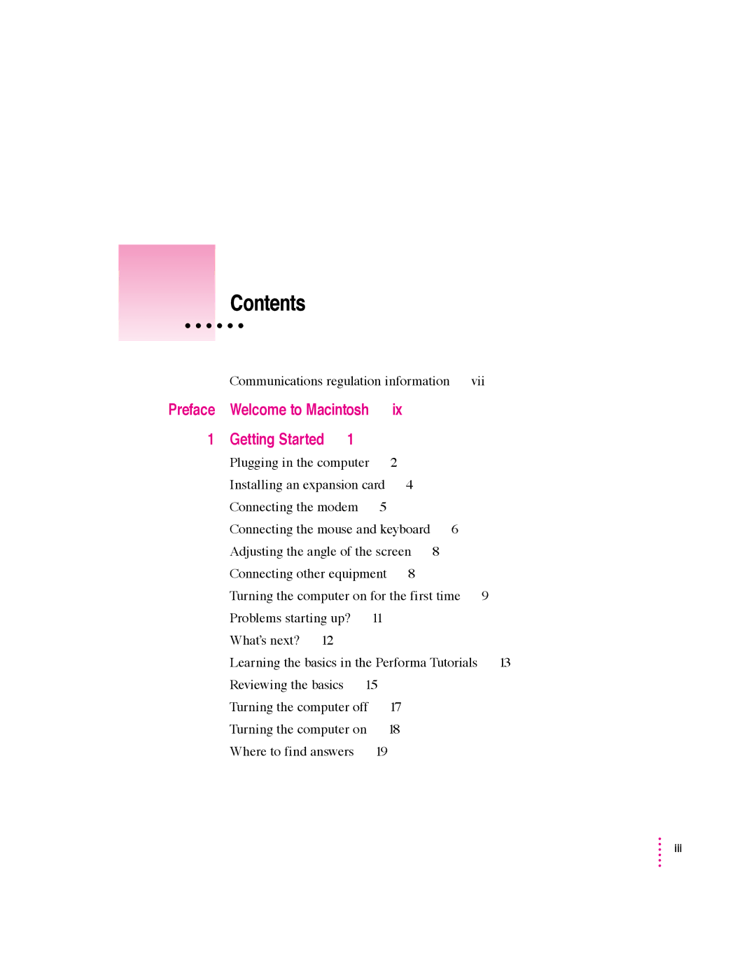 Apple 5400 Series manual Contents 