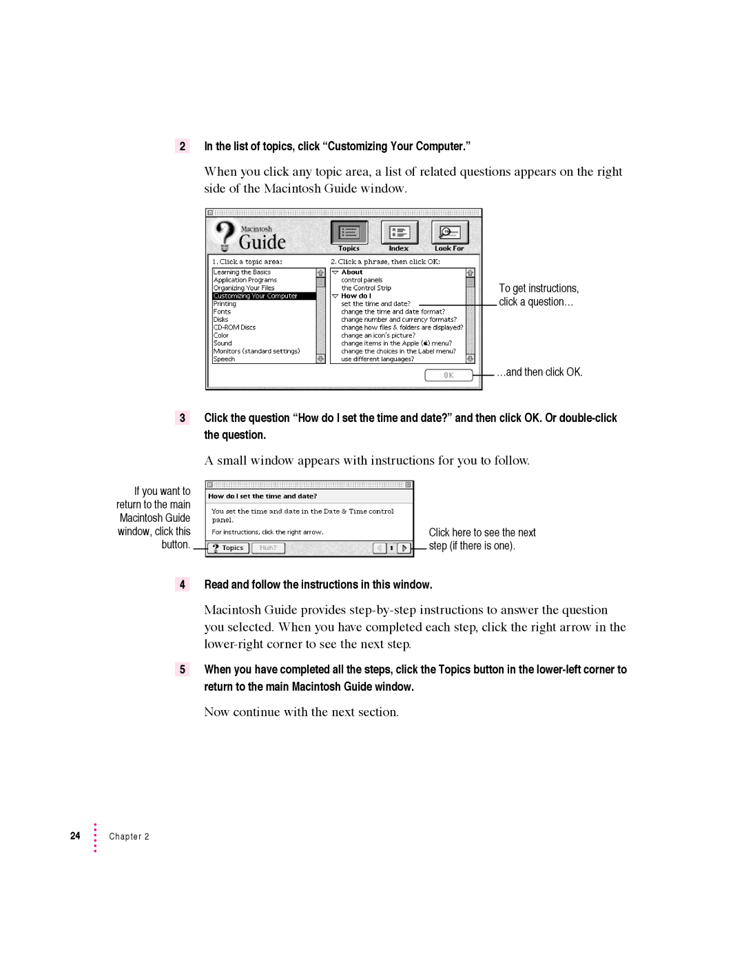 Apple 5400 Series manual Small window appears with instructions for you to follow, Now continue with the next section 