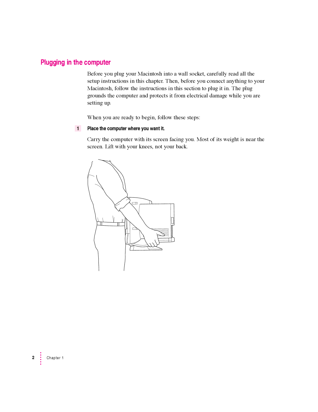 Apple 5400 Series manual Plugging in the computer 