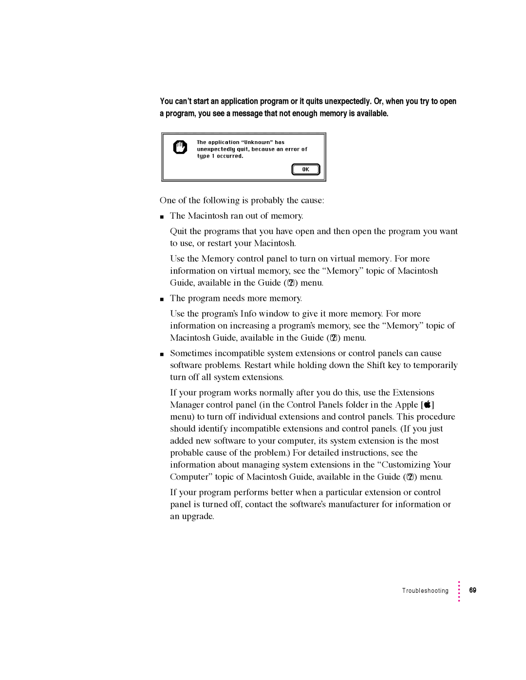 Apple 5400 Series manual Troubleshooting 