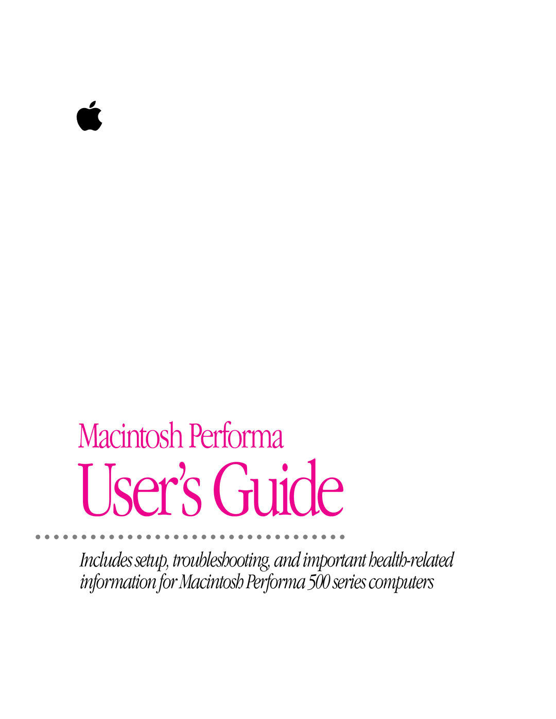 Apple 570 series, 550 series manual User’s Guide 